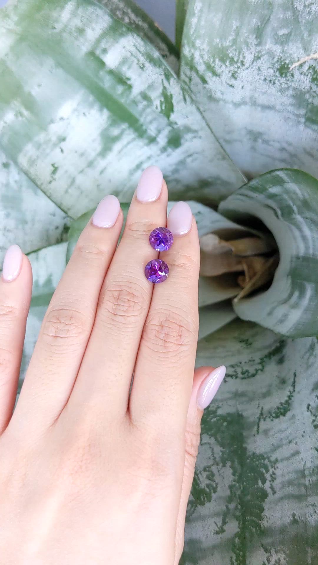 4.16&nbsp;Ct.Tw.Total Carat Weight Purple Amethyst Pair from Brazil Size Video