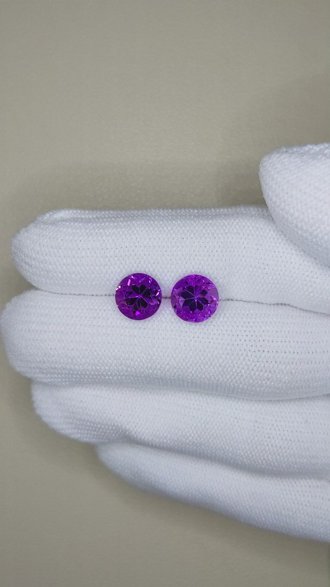 4.16&nbsp;Ct.Tw.Total Carat Weight Purple Amethyst Pair from Brazil Size Video