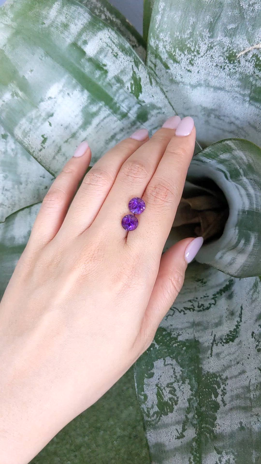 4.16&nbsp;Ct.Tw.Total Carat Weight Purple Amethyst Pair from Brazil Size Video