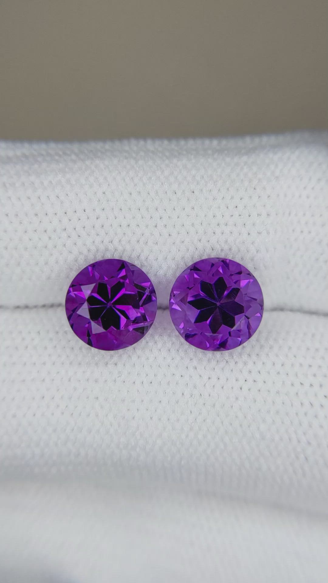 4.16&nbsp;Ct.Tw.Total Carat Weight Purple Amethyst Pair from Brazil Size Video