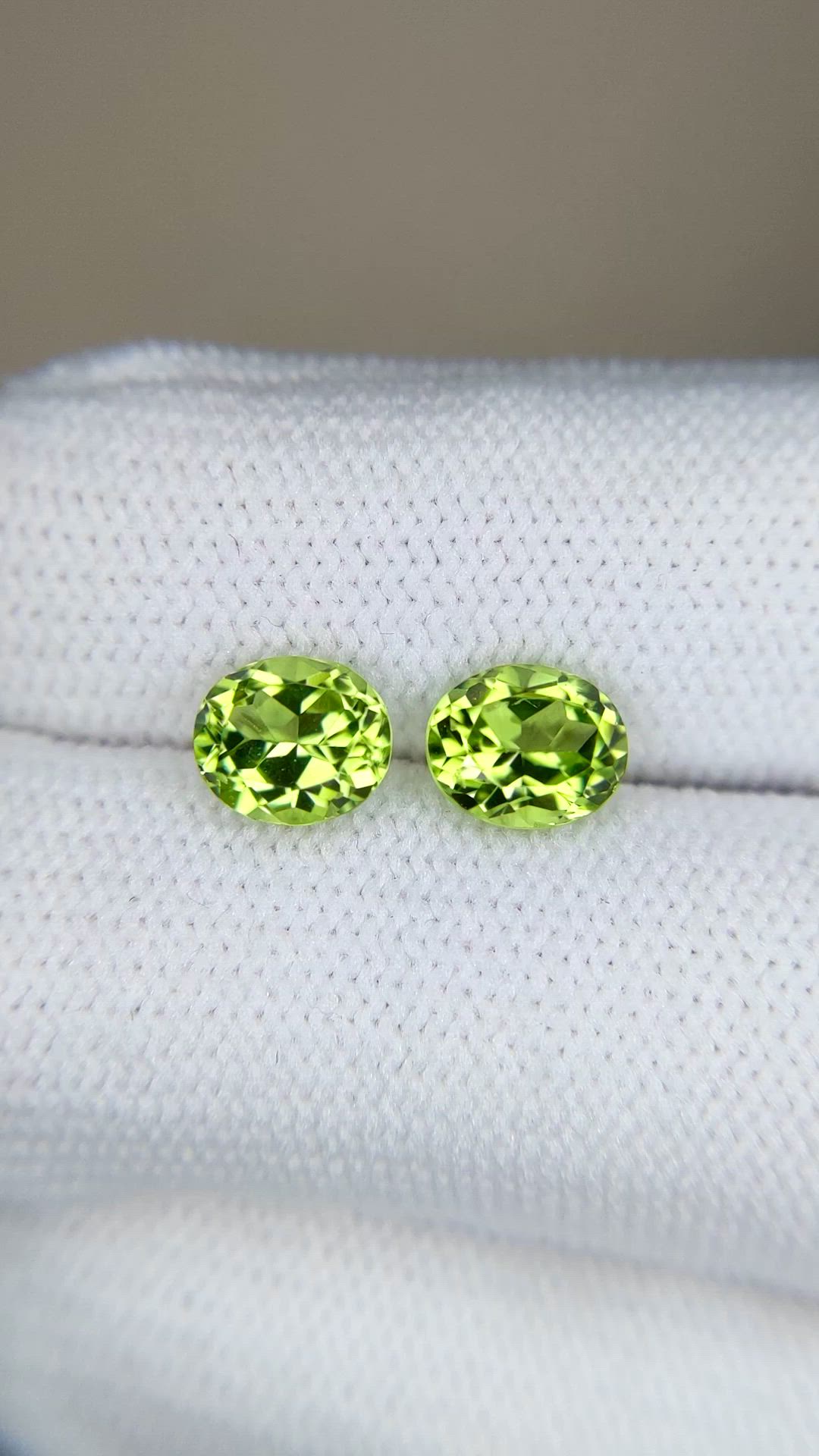 2.42 Ct.Tw.Total Carat Weight Green Peridot Pair from Burma (Myanmar) Size Video