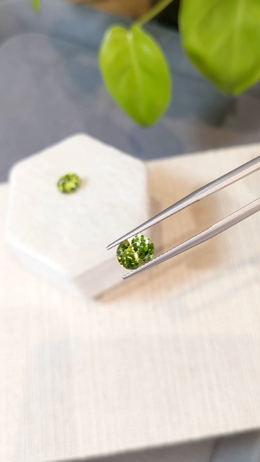 3.08 Ct.Tw.Total Carat Weight Yellowish Green Peridot Pair from Burma (Myanmar) Size Video