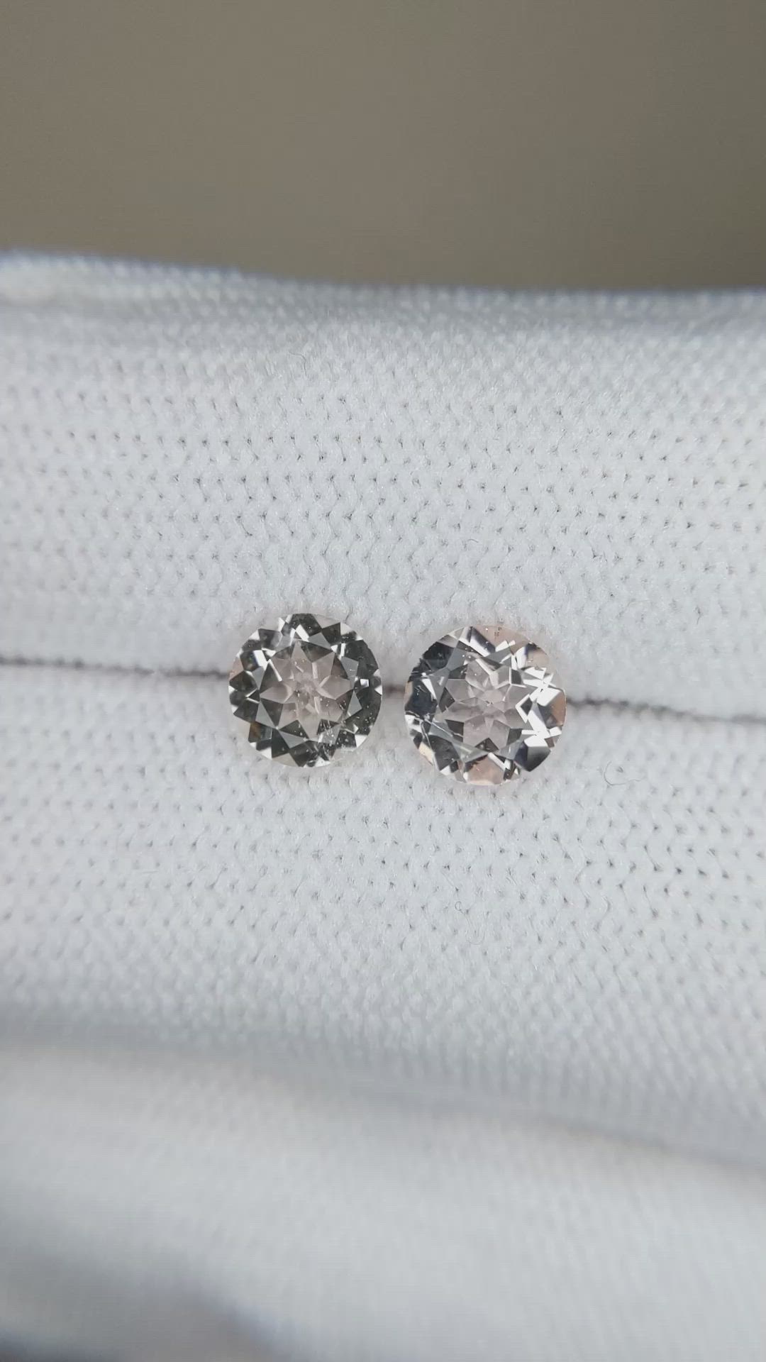 1.33&nbsp;Ct.Tw.Total Carat Weight Peach Morganite Pair from Brazil Size Video