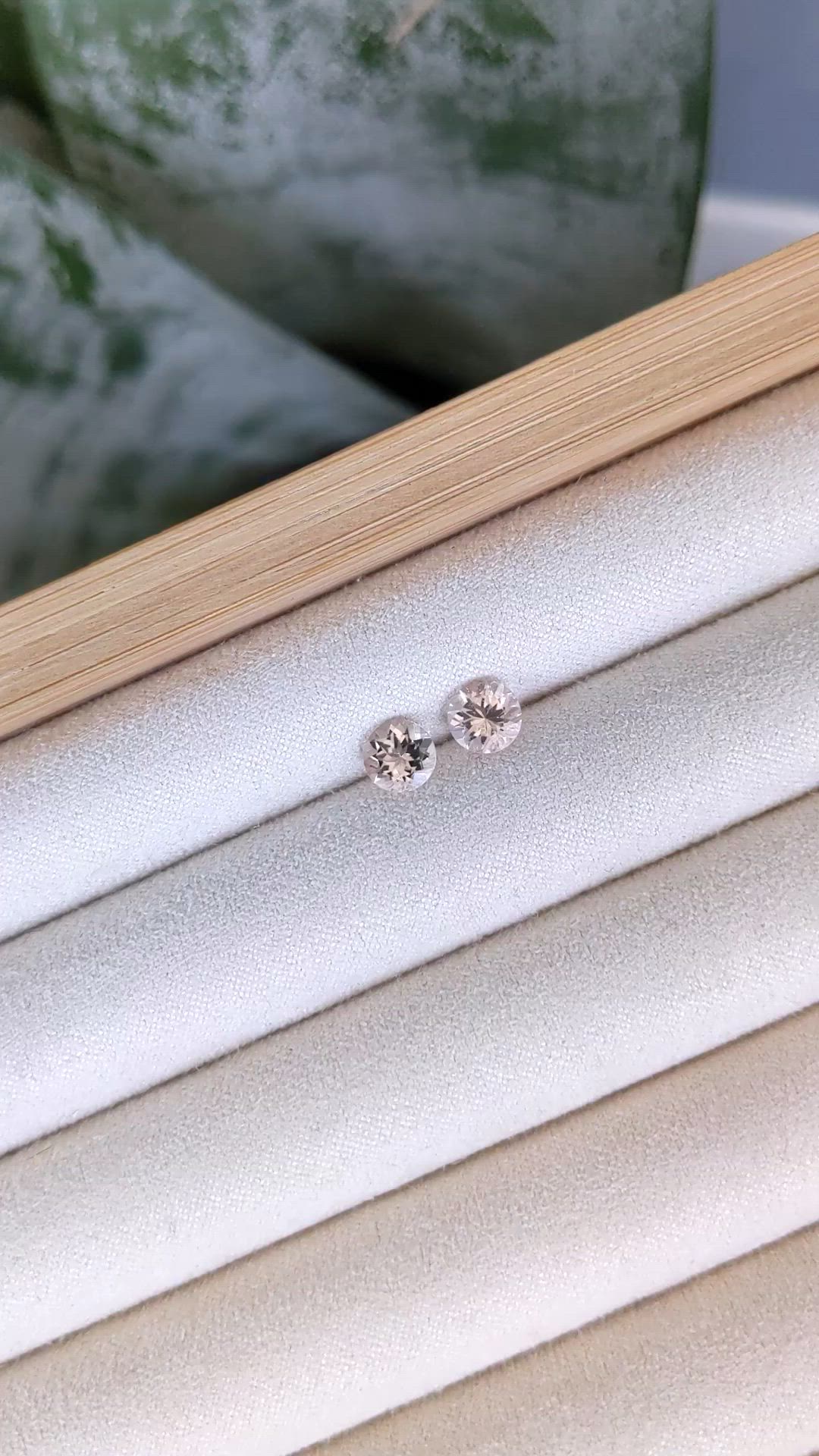 1.37&nbsp;Ct.Tw.Total Carat Weight Peach Morganite Pair from Brazil Size Video