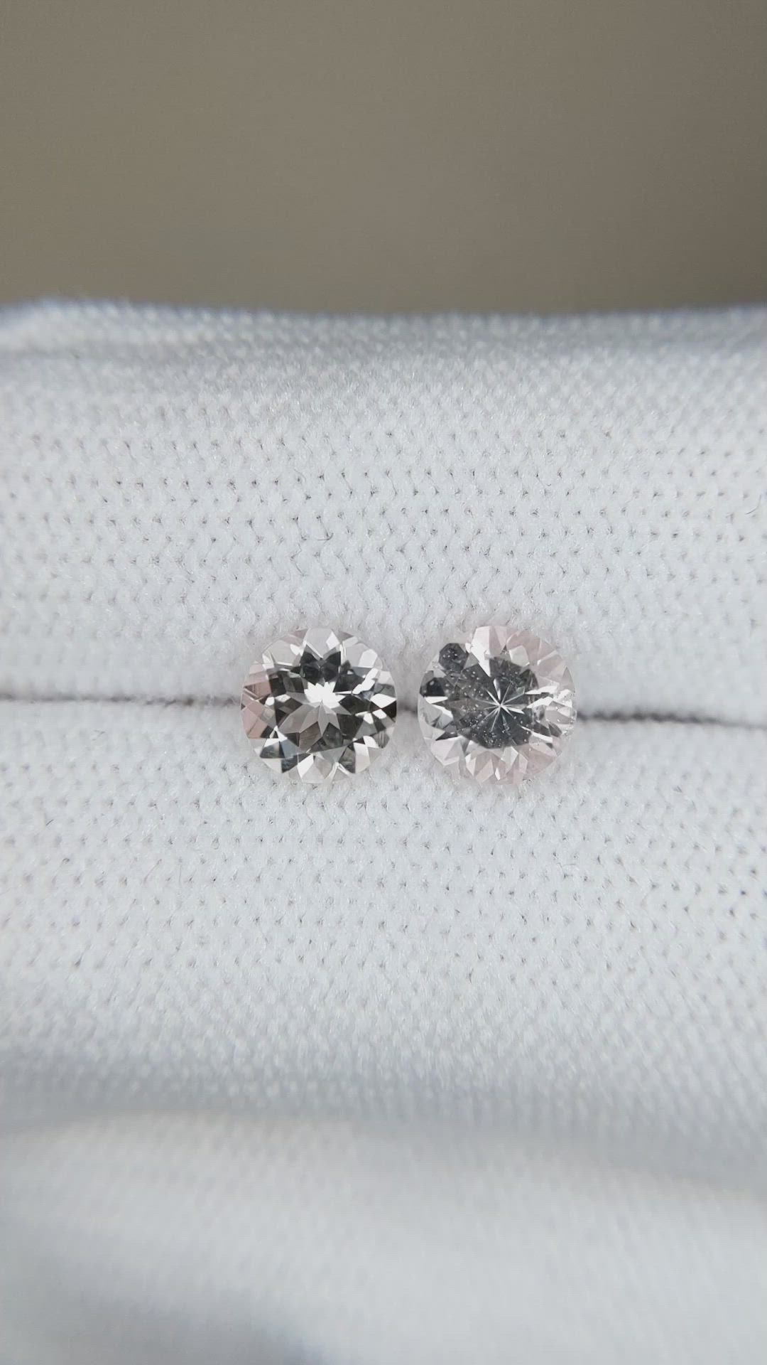 1.37&nbsp;Ct.Tw.Total Carat Weight Peach Morganite Pair from Brazil Size Video