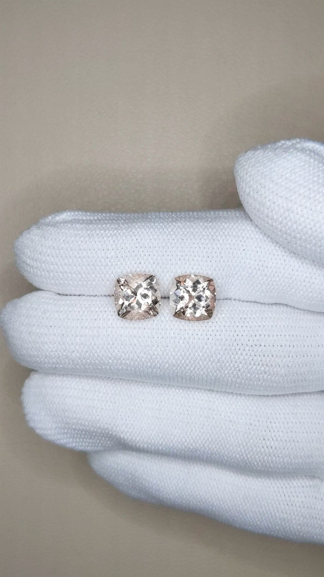 4.33&nbsp;Ct.Tw.Total Carat Weight Peach Morganite Pair from Brazil Size Video