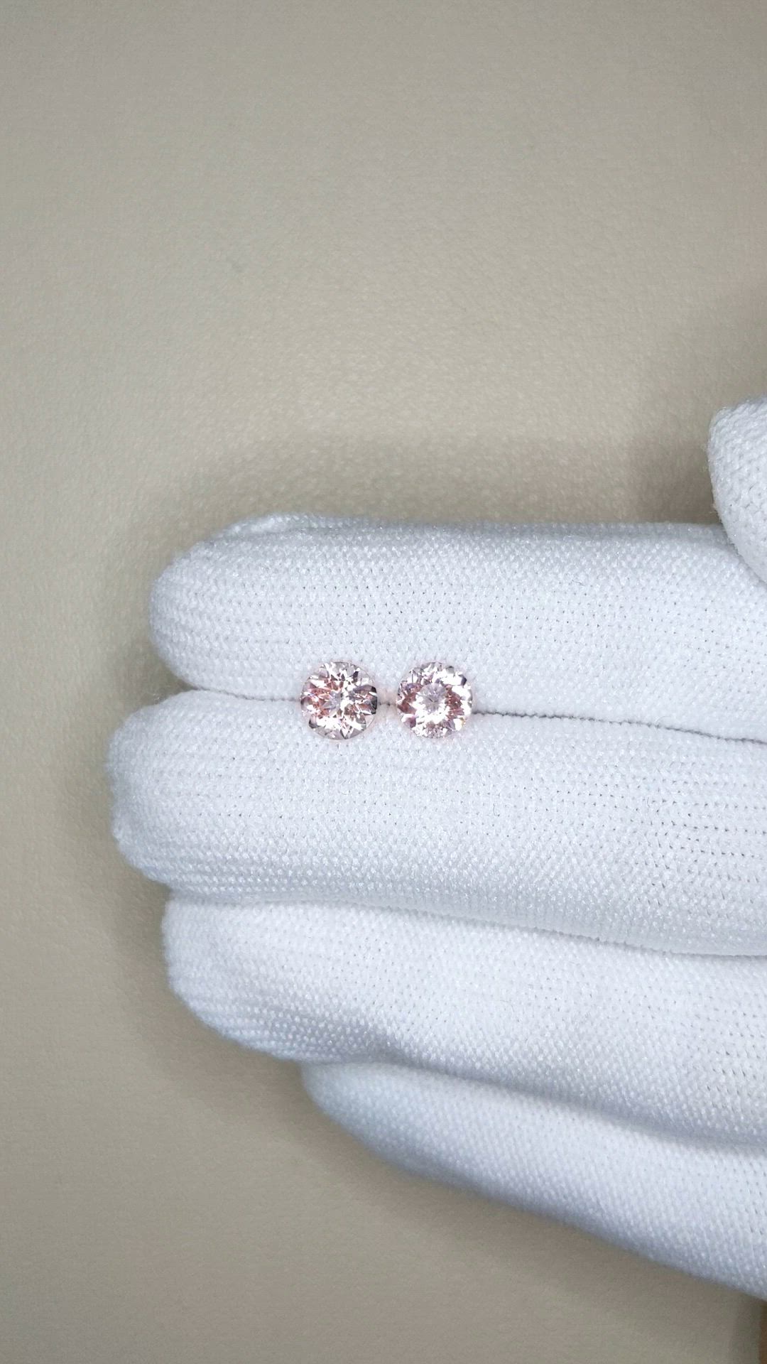 1.33&nbsp;Ct.Tw.Total Carat Weight Pink Morganite Pair from Brazil Size Video