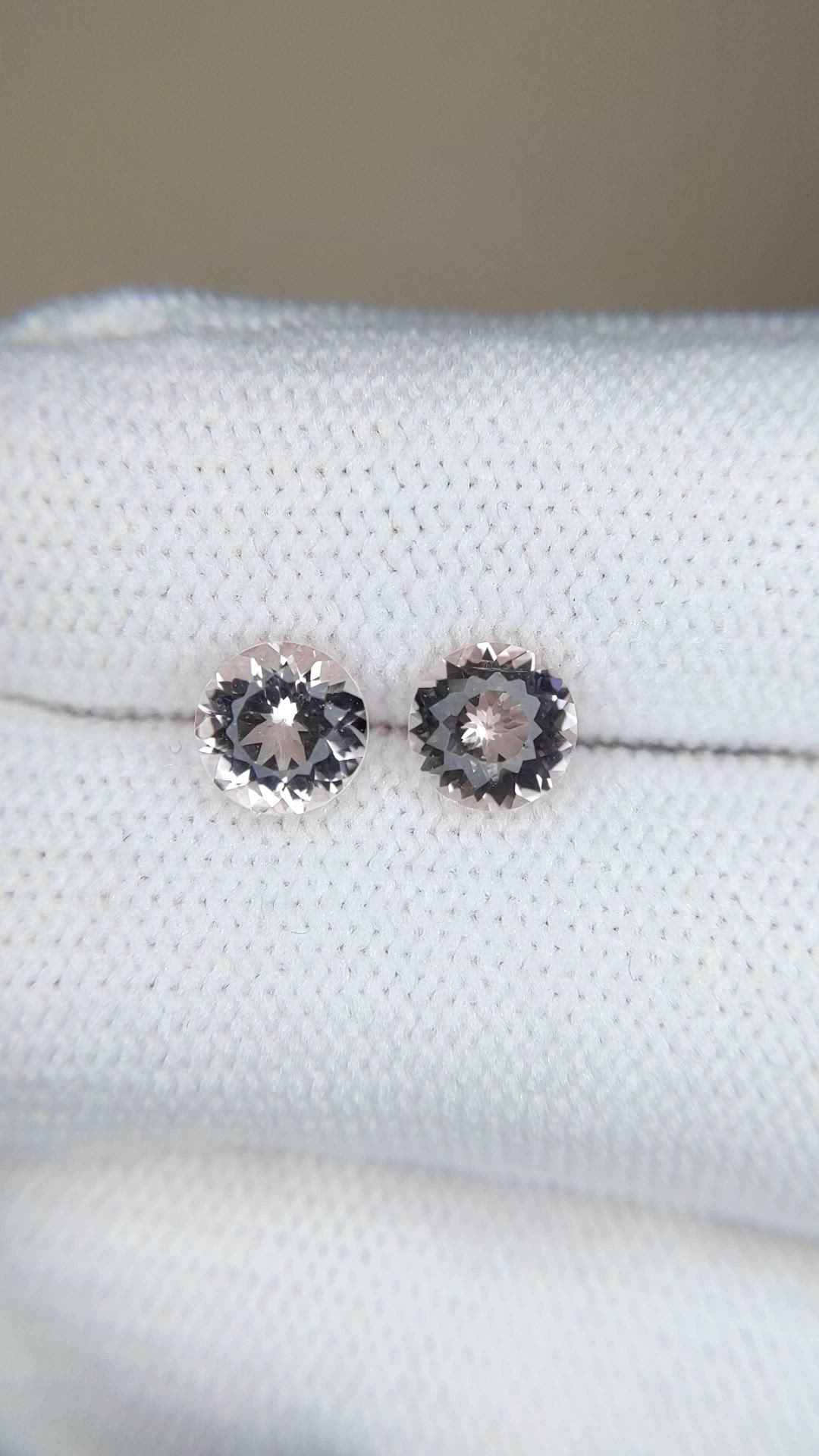 1.33&nbsp;Ct.Tw.Total Carat Weight Pink Morganite Pair from Brazil Size Video