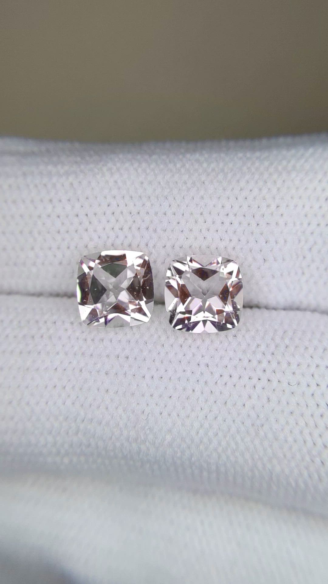 2.38&nbsp;Ct.Tw.Total Carat Weight Purplish Pink Morganite Pair from Brazil Size Video