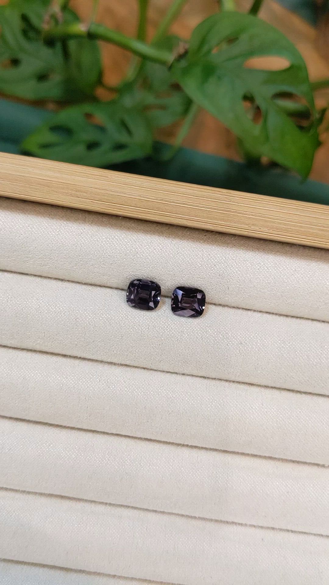 3.20&nbsp;Ct.Tw.Total Carat Weight Purple Spinel Pair from Burma (Myanmar) Size Video