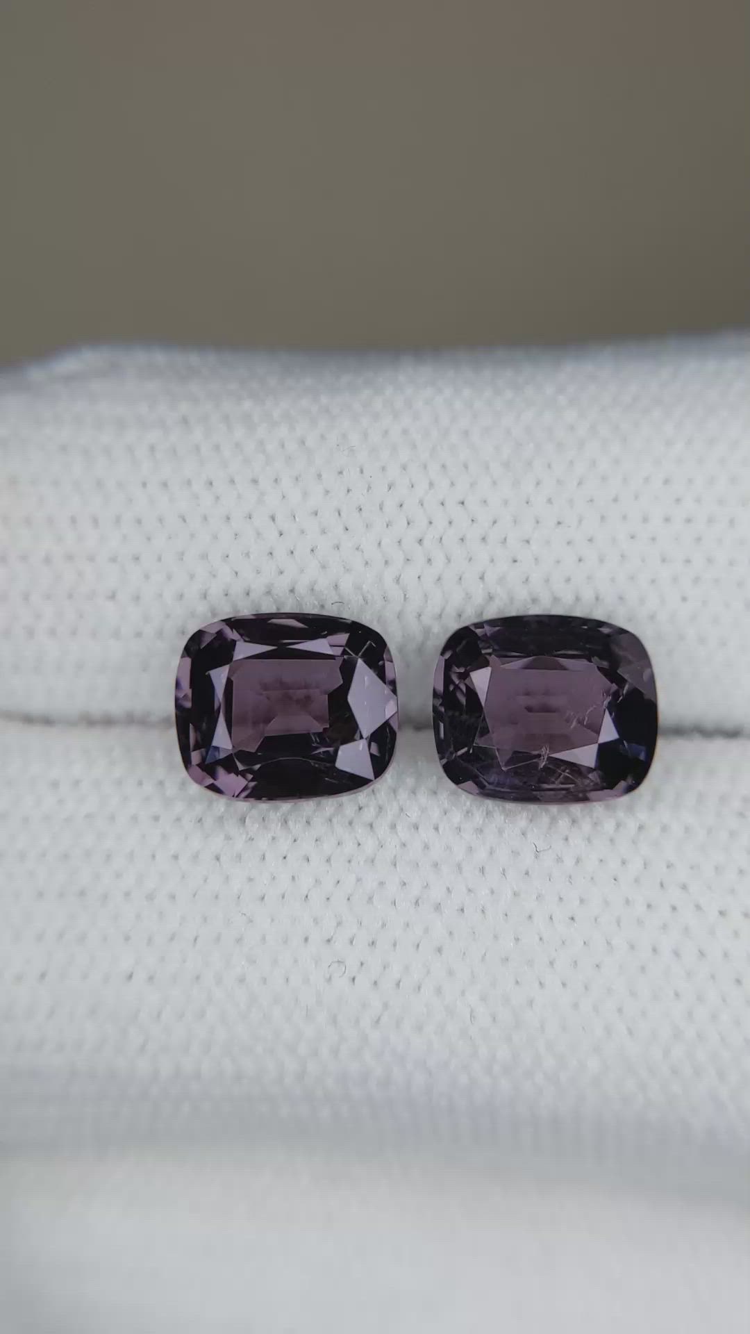 4.33&nbsp;Ct.Tw.Total Carat Weight Purple Spinel Pair from Burma (Myanmar) Size Video