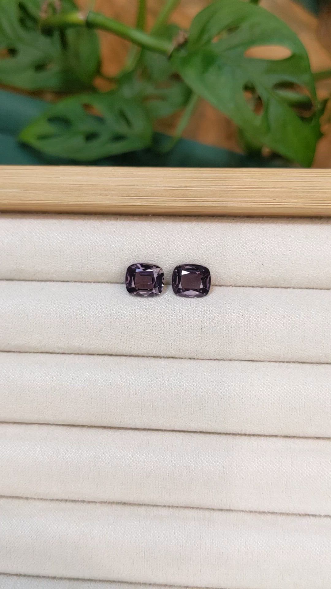 4.33&nbsp;Ct.Tw.Total Carat Weight Purple Spinel Pair from Burma (Myanmar) Size Video