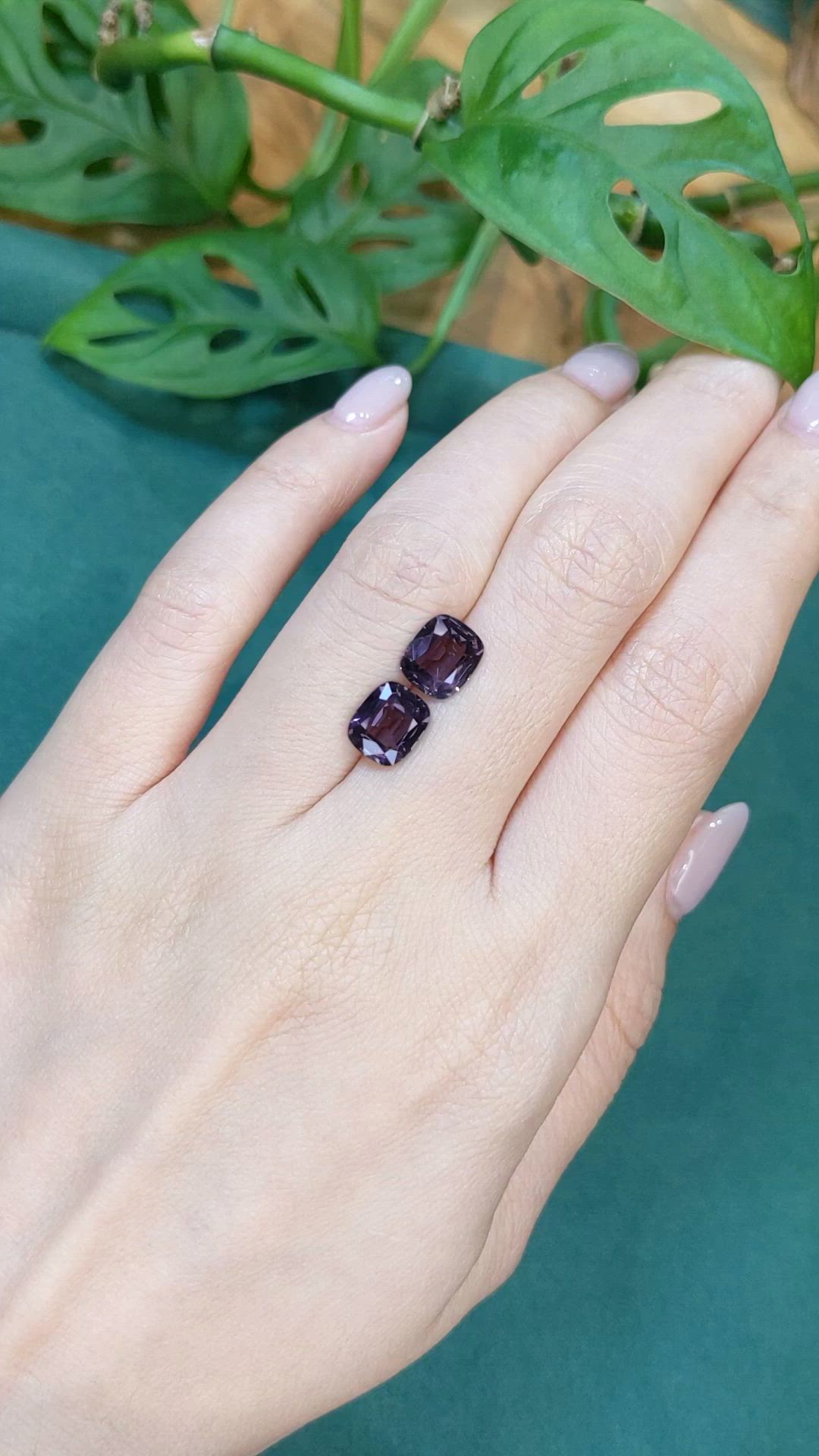 4.33&nbsp;Ct.Tw.Total Carat Weight Purple Spinel Pair from Burma (Myanmar) Size Video