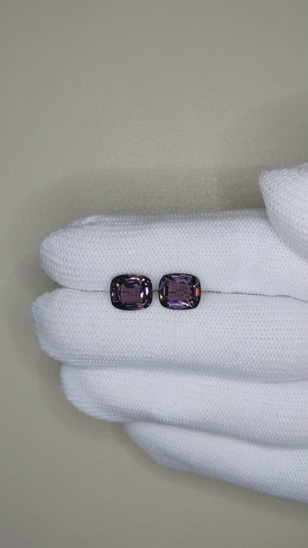4.33&nbsp;Ct.Tw.Total Carat Weight Purple Spinel Pair from Burma (Myanmar) Size Video