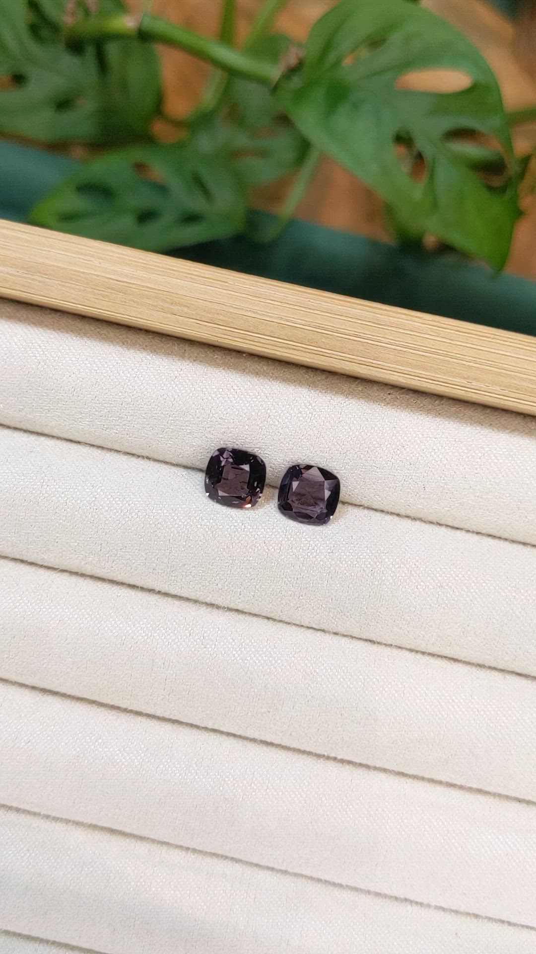 3.21&nbsp;Ct.Tw.Total Carat Weight Purple Spinel Pair from Burma (Myanmar) Size Video