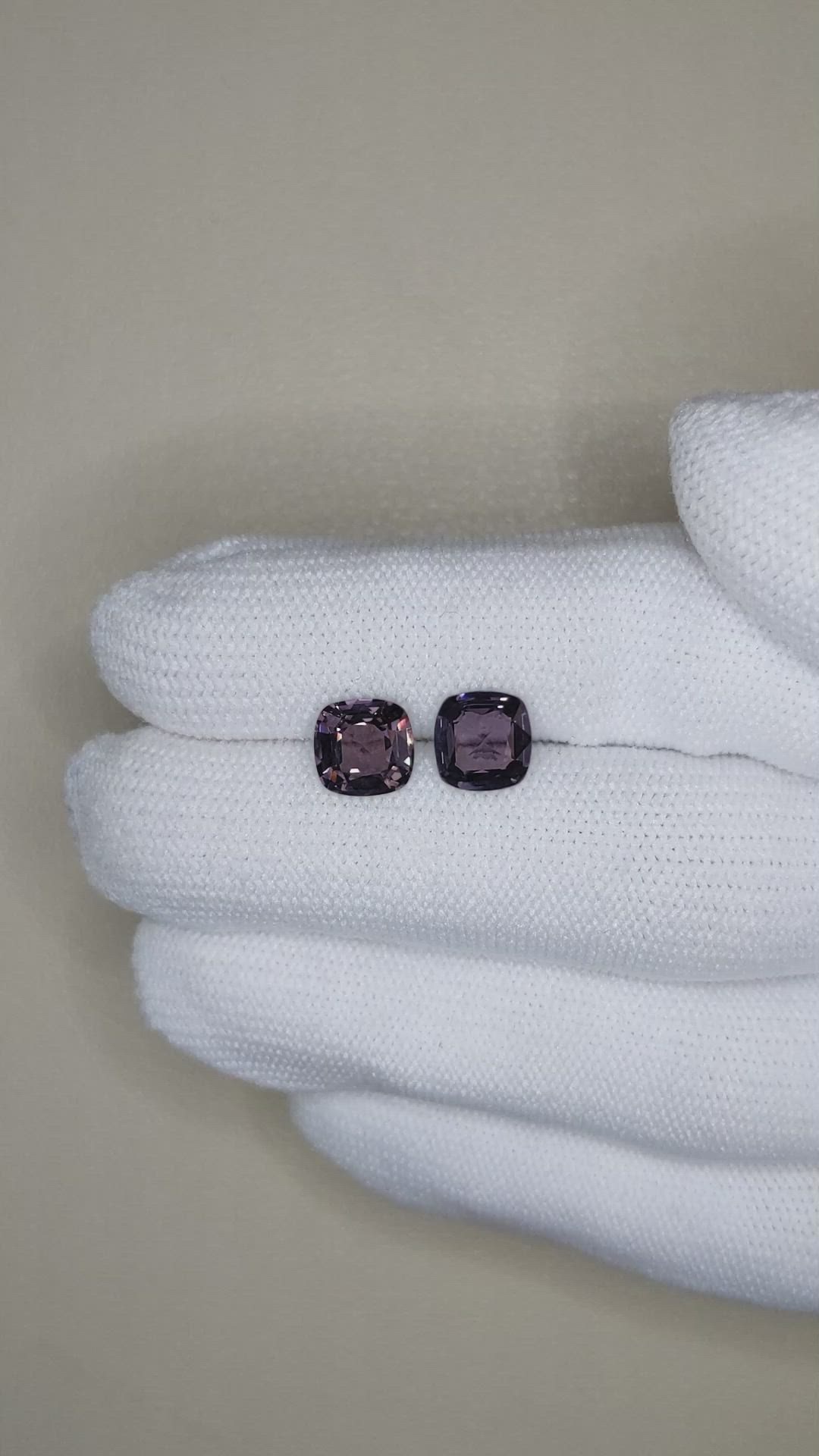 3.21 Ct.Tw.Total Carat Weight Purple Spinel Pair from Burma (Myanmar) Size Video