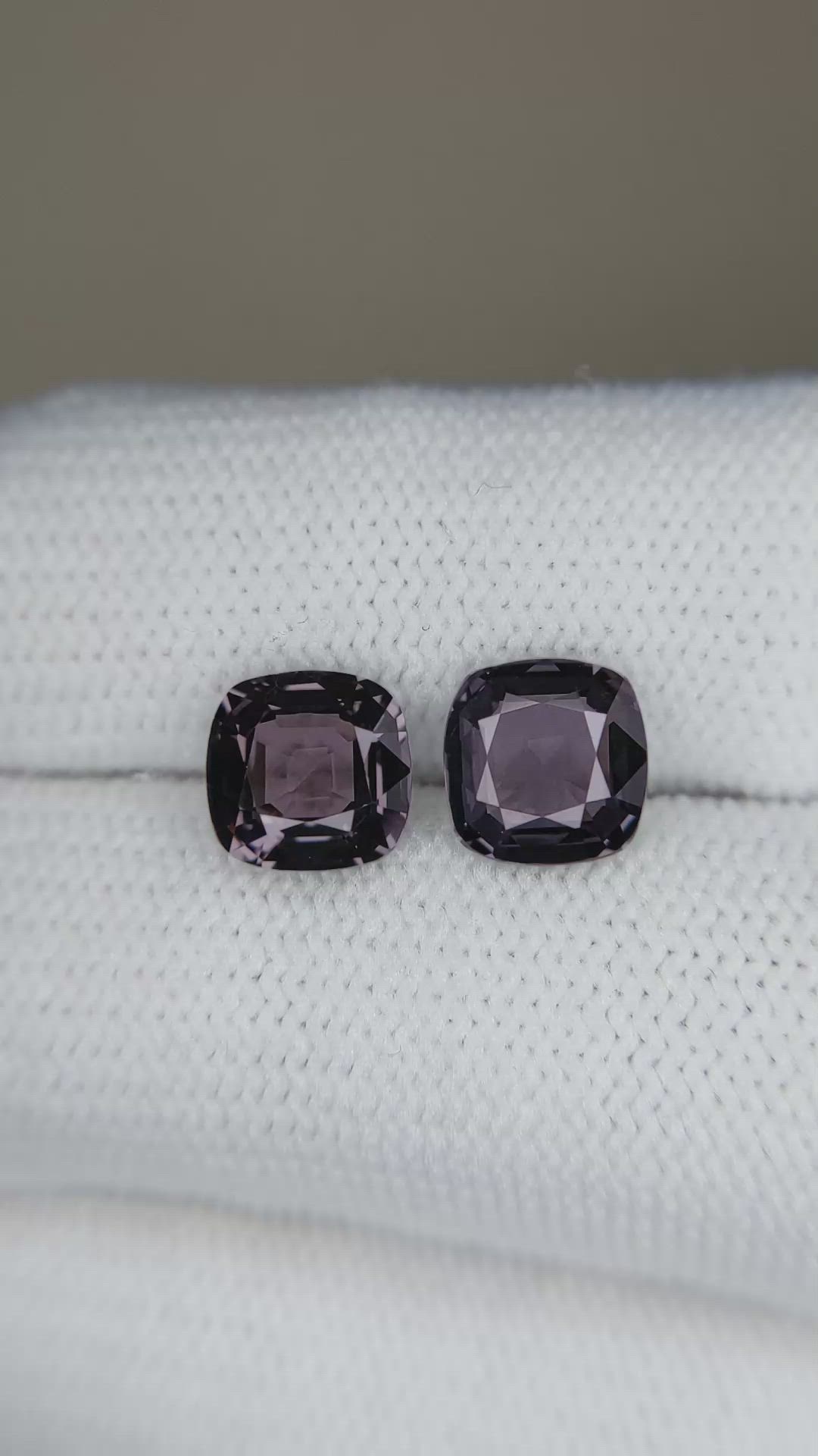 3.21 Ct.Tw.Total Carat Weight Purple Spinel Pair from Burma (Myanmar) Size Video