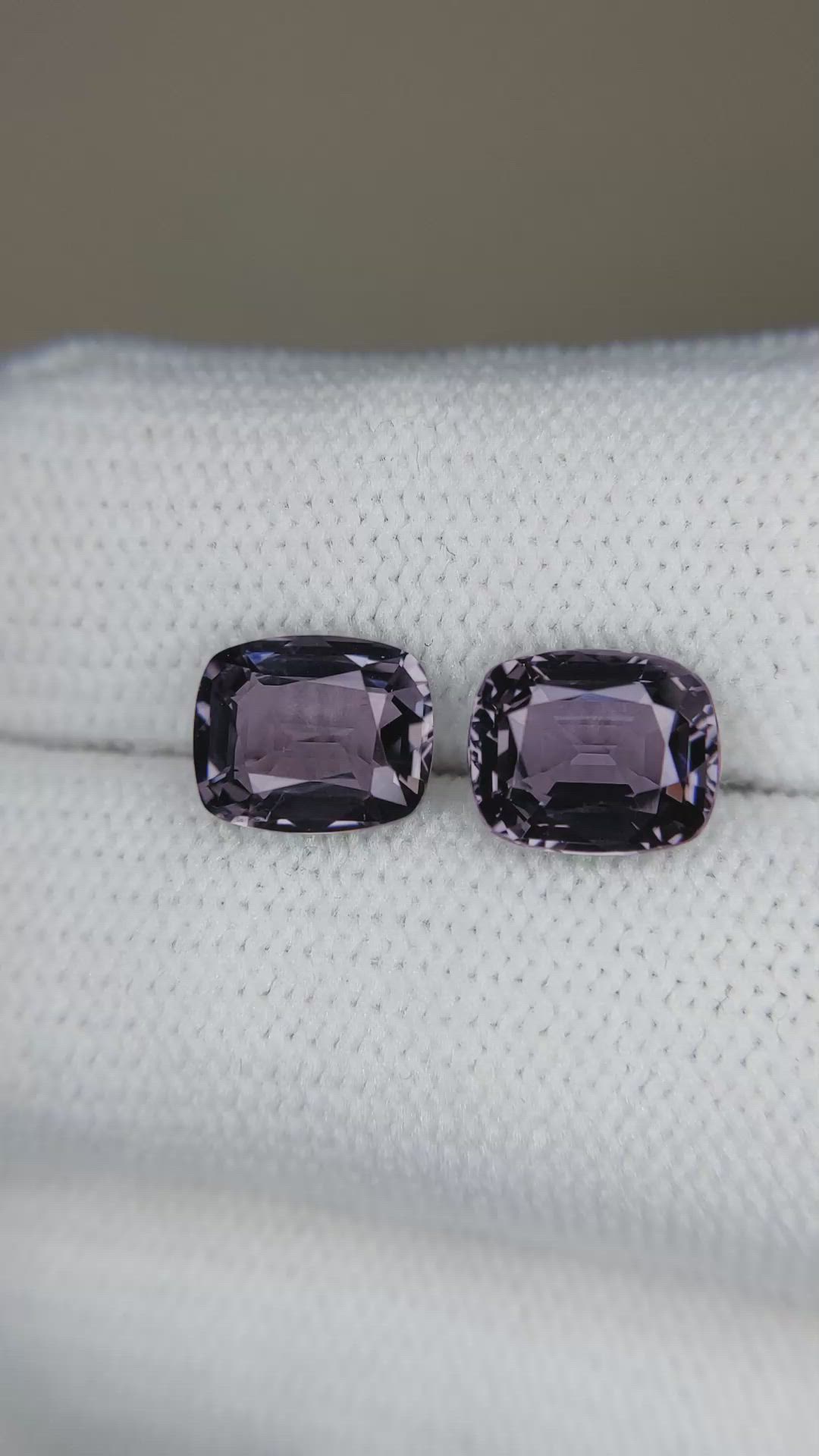 4.14&nbsp;Ct.Tw.Total Carat Weight Purple Spinel Pair from Burma (Myanmar) Size Video