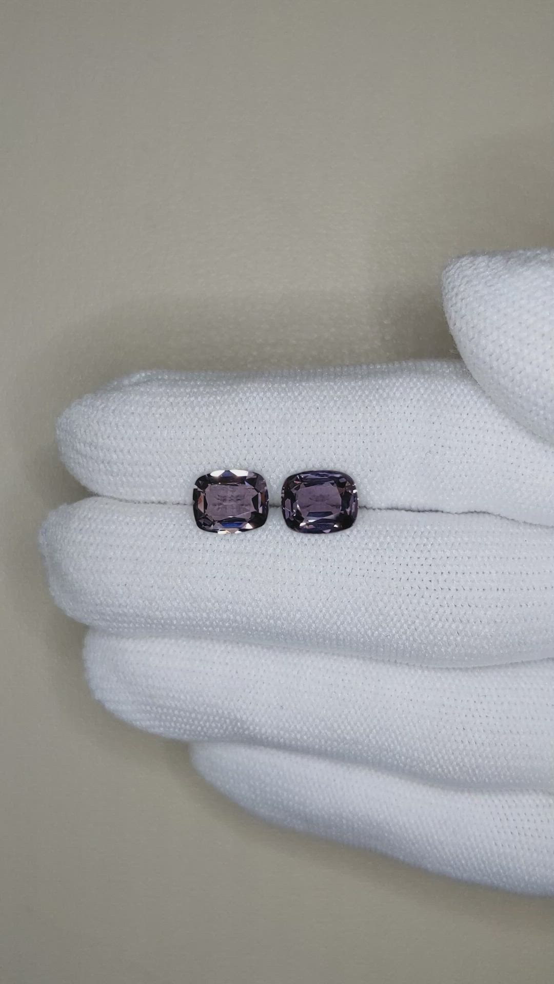 4.14&nbsp;Ct.Tw.Total Carat Weight Purple Spinel Pair from Burma (Myanmar) Size Video