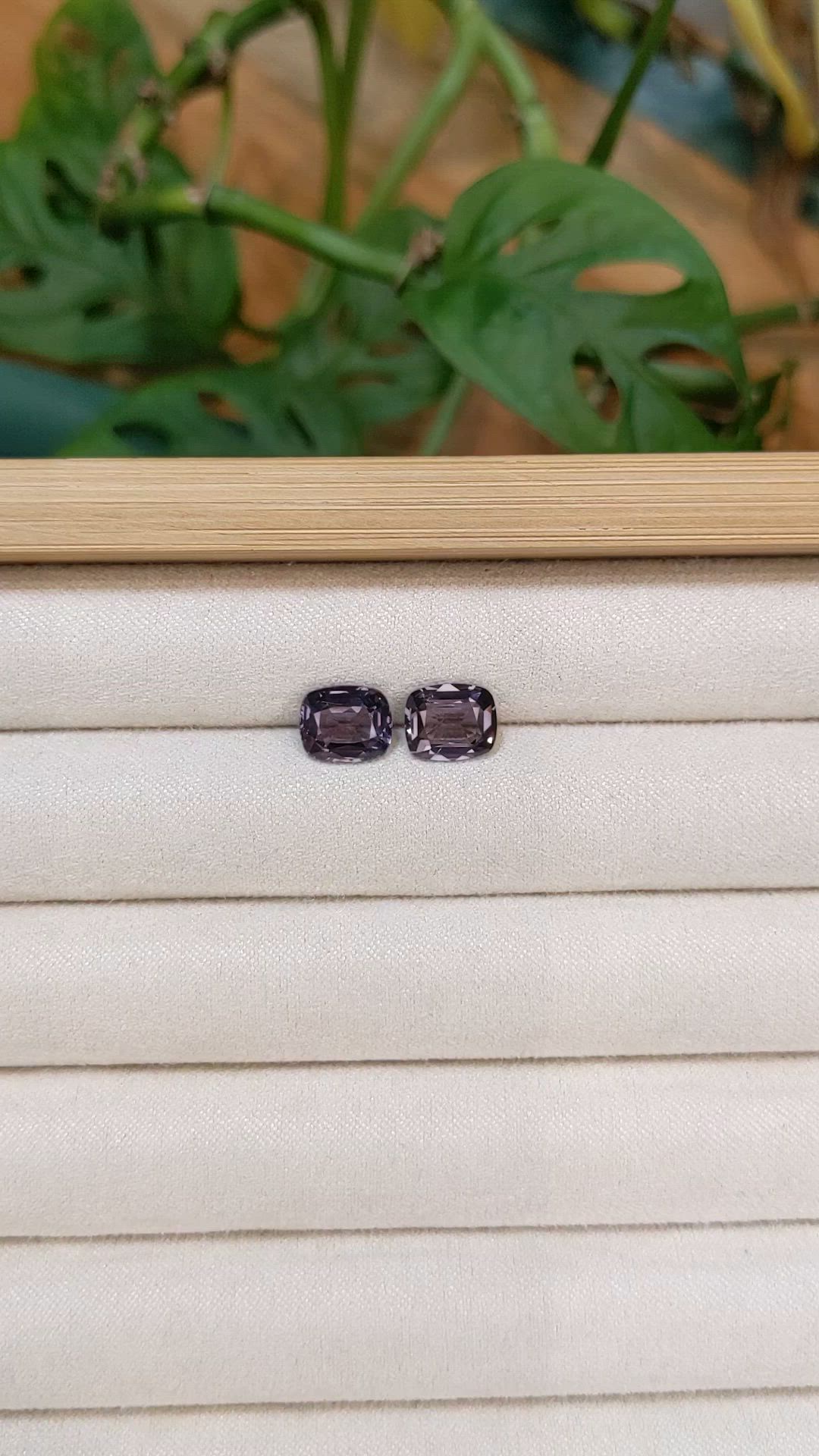 4.14&nbsp;Ct.Tw.Total Carat Weight Purple Spinel Pair from Burma (Myanmar) Size Video