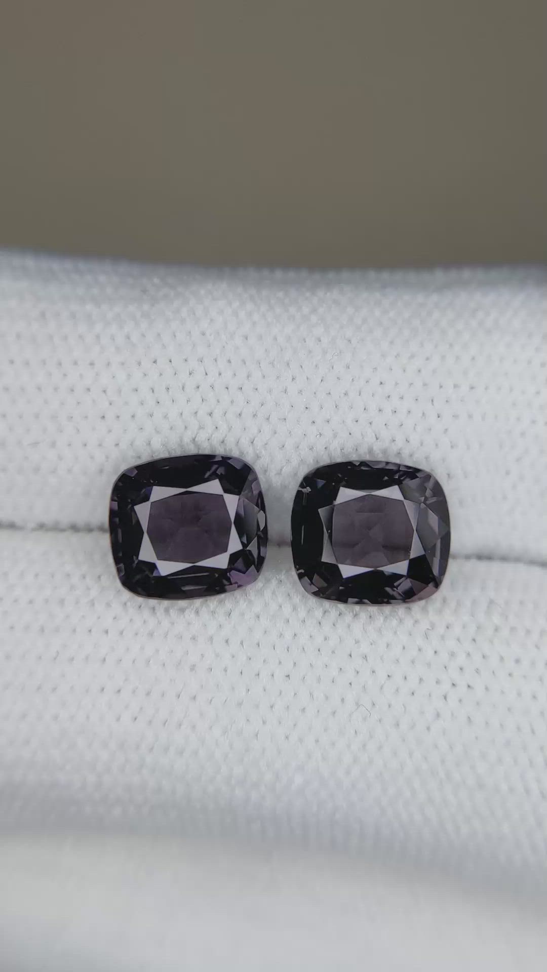 4.83&nbsp;Ct.Tw.Total Carat Weight Purple Spinel Pair from Burma (Myanmar) Size Video