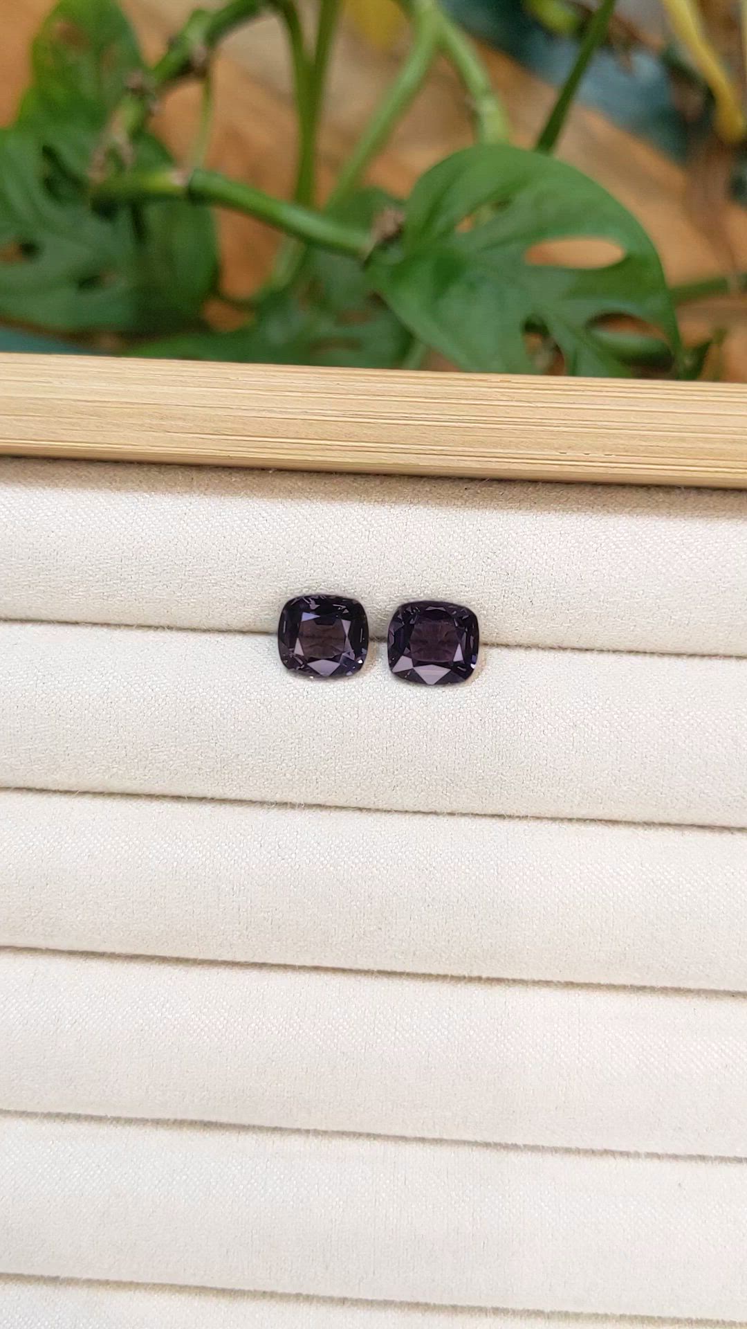 4.83&nbsp;Ct.Tw.Total Carat Weight Purple Spinel Pair from Burma (Myanmar) Size Video