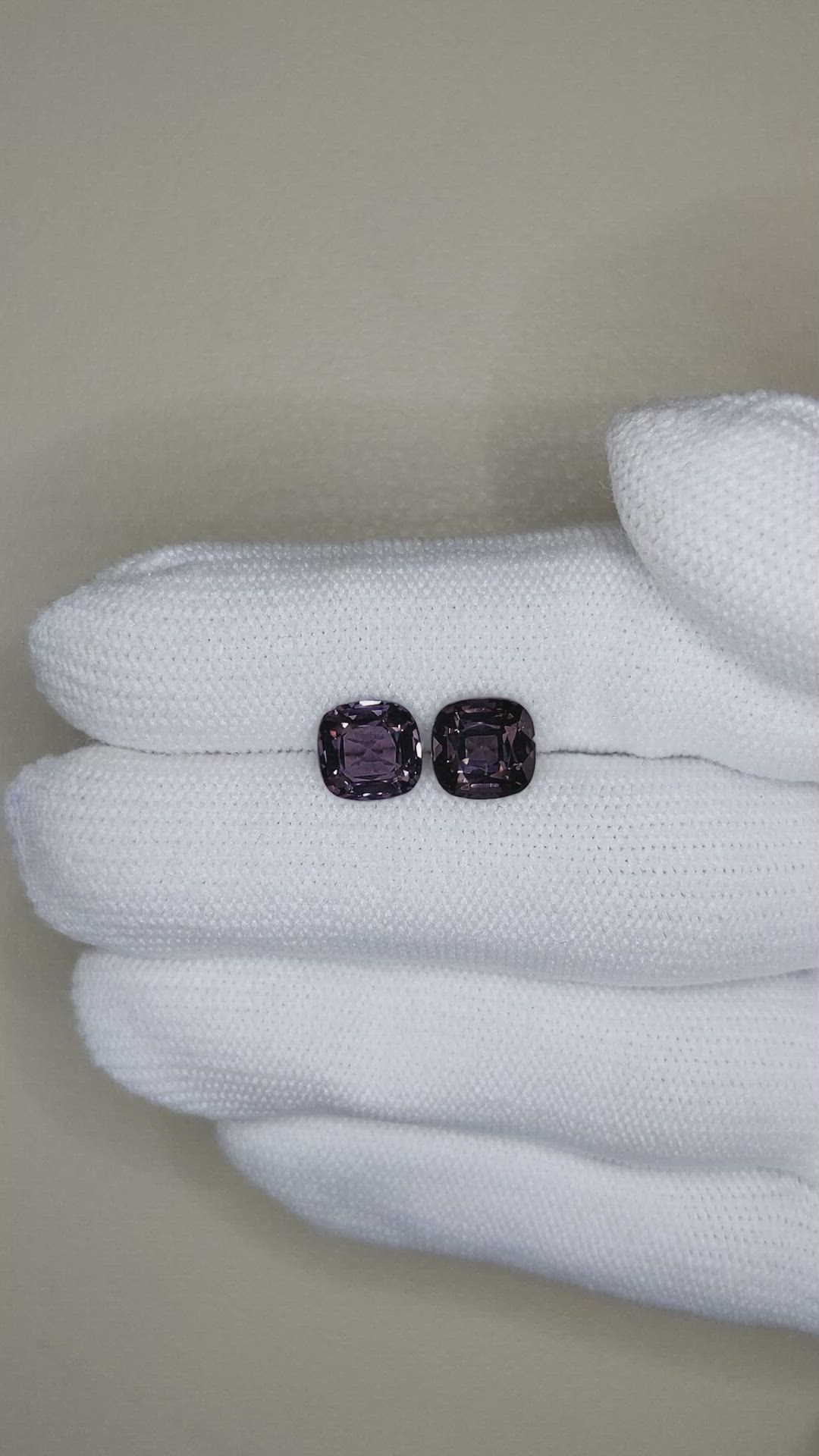 4.14 Ct.Tw.Total Carat Weight Purple Spinel Pair from Burma (Myanmar) Size Video