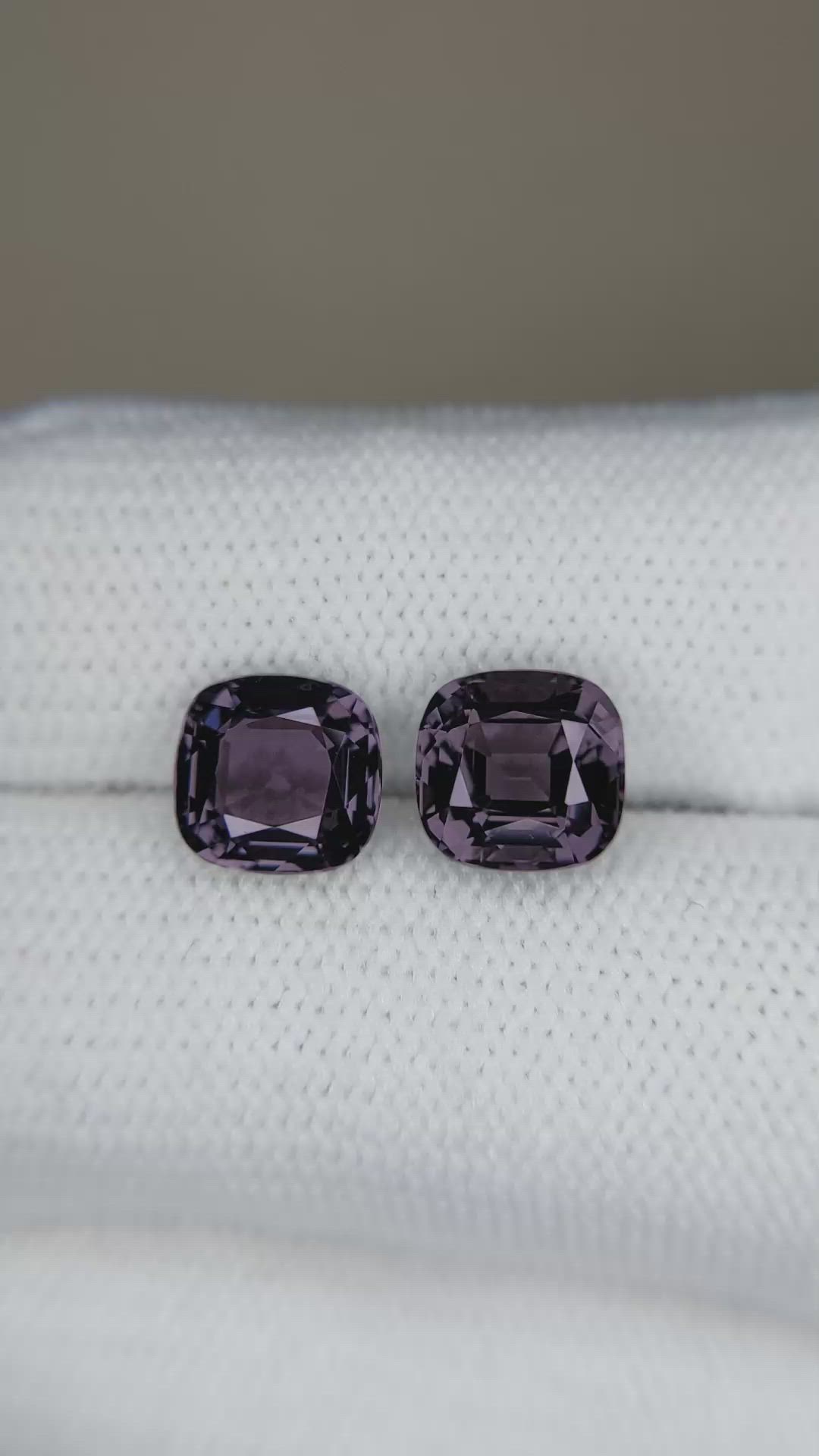 4.14 Ct.Tw.Total Carat Weight Purple Spinel Pair from Burma (Myanmar) Size Video