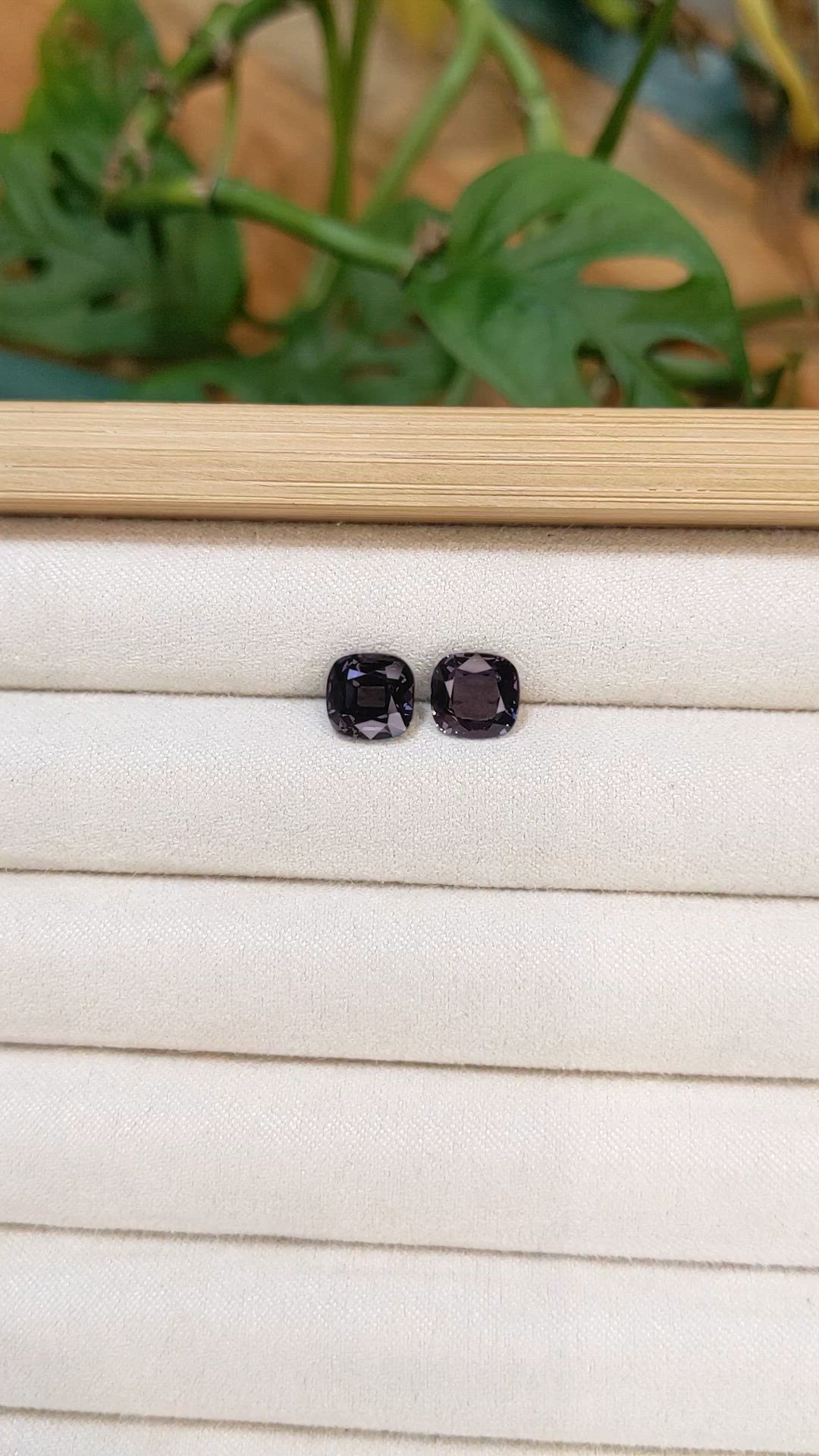 4.14&nbsp;Ct.Tw.Total Carat Weight Purple Spinel Pair from Burma (Myanmar) Size Video