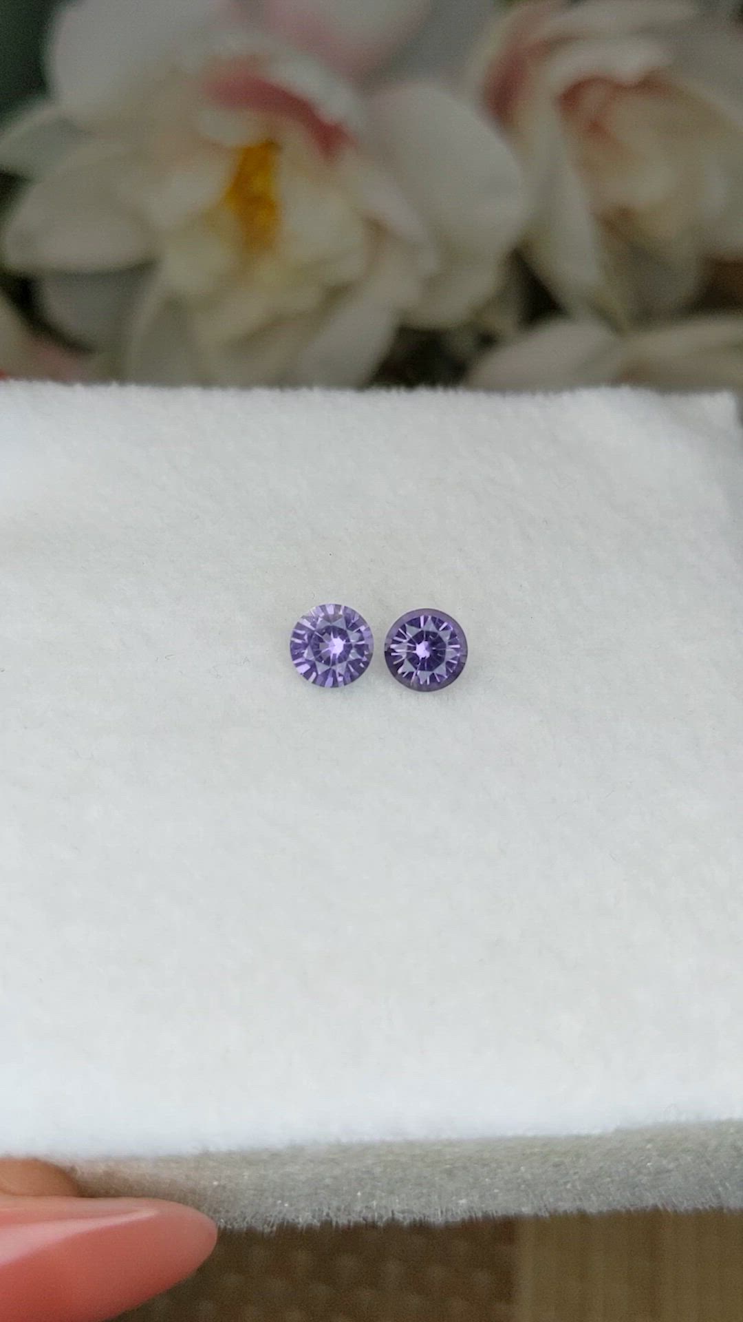 1.03 Ct.Tw.Total Carat Weight Purple Spinel Pair from Ceylon (Sri Lanka) Size Video