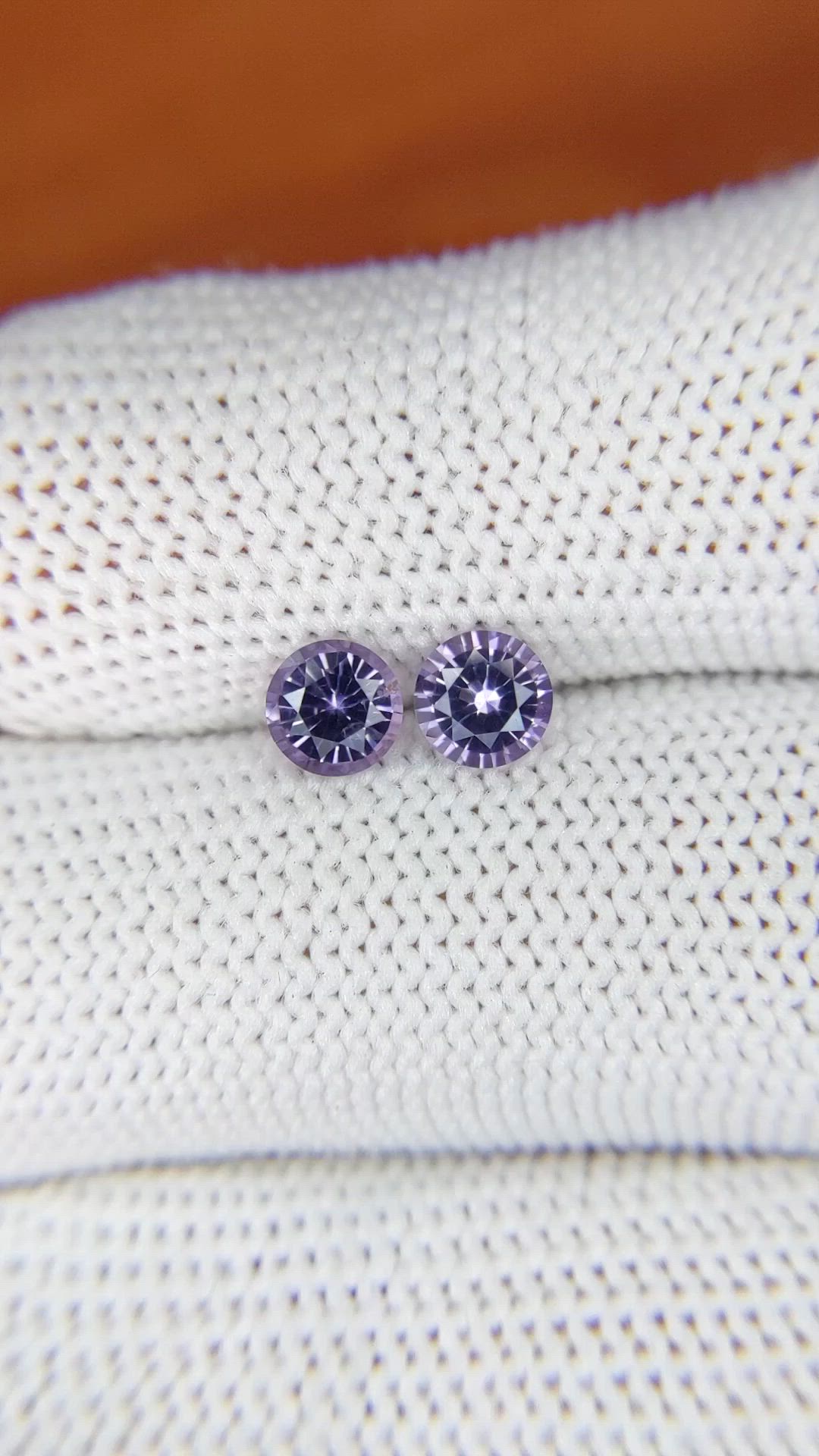 1.03 Ct.Tw.Total Carat Weight Purple Spinel Pair from Ceylon (Sri Lanka) Size Video