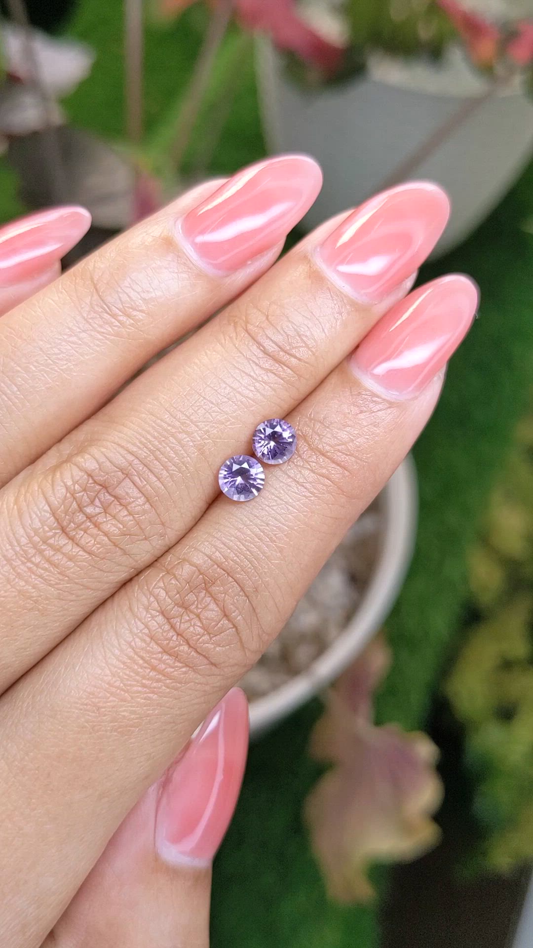 1.03 Ct.Tw.Total Carat Weight Purple Spinel Pair from Ceylon (Sri Lanka) Size Video