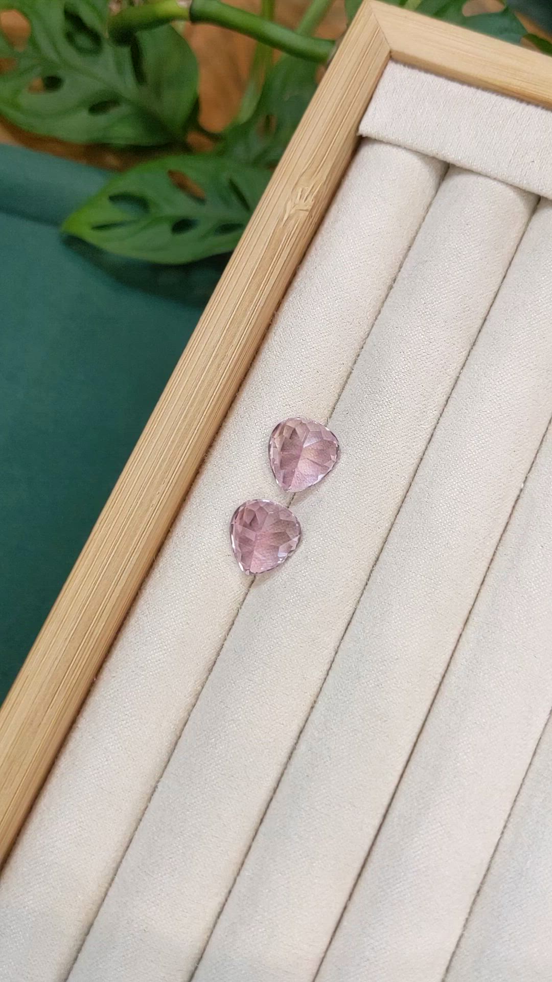 12.75&nbsp;Ct.Tw.Total Carat Weight Pink Kunzite Pair from Afghanistan Size Video