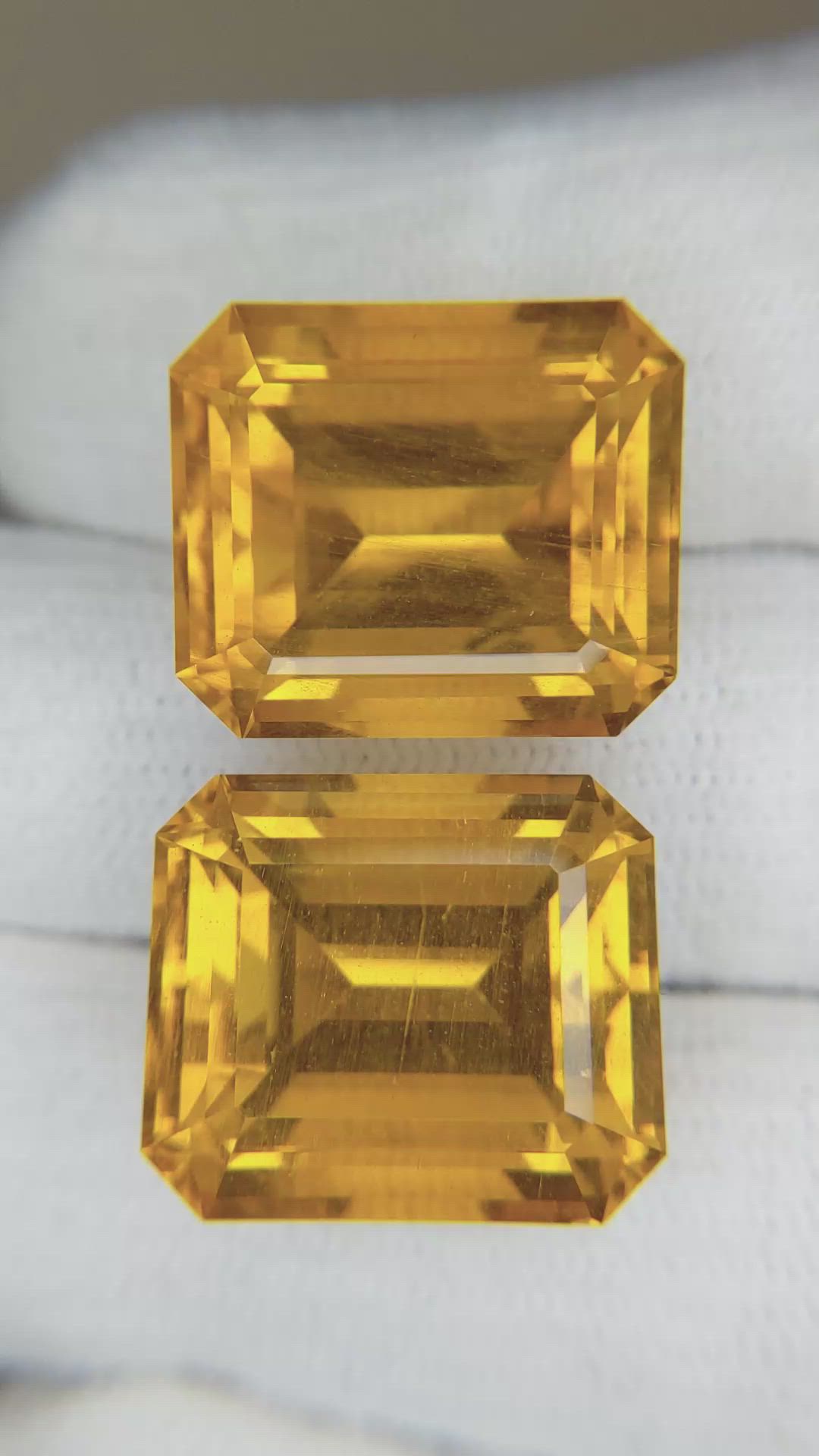 43.69 Ct.Tw.Total Carat Weight Orangish Yellow Heliodor Pair from Namibia Size Video
