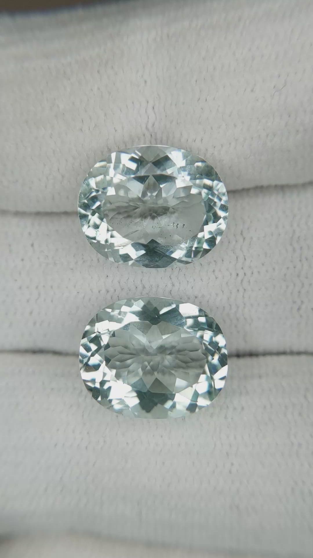11.78 Ct.Tw.Total Carat Weight Greenish Blue Aquamarine Pair from Brazil Size Video