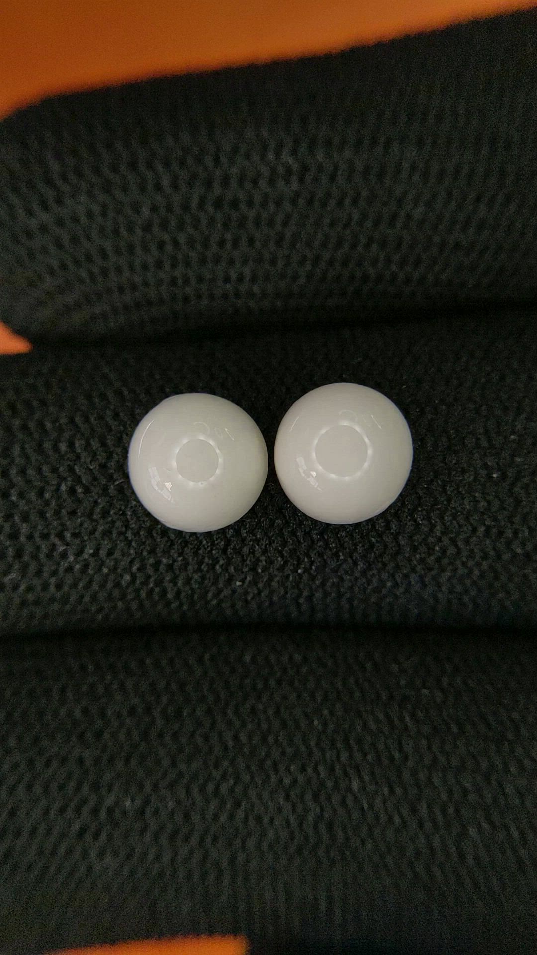 3.84&nbsp;Ct.Tw.Total Carat Weight Salmon and White Cabochon Coral Pair from Italy Size Video