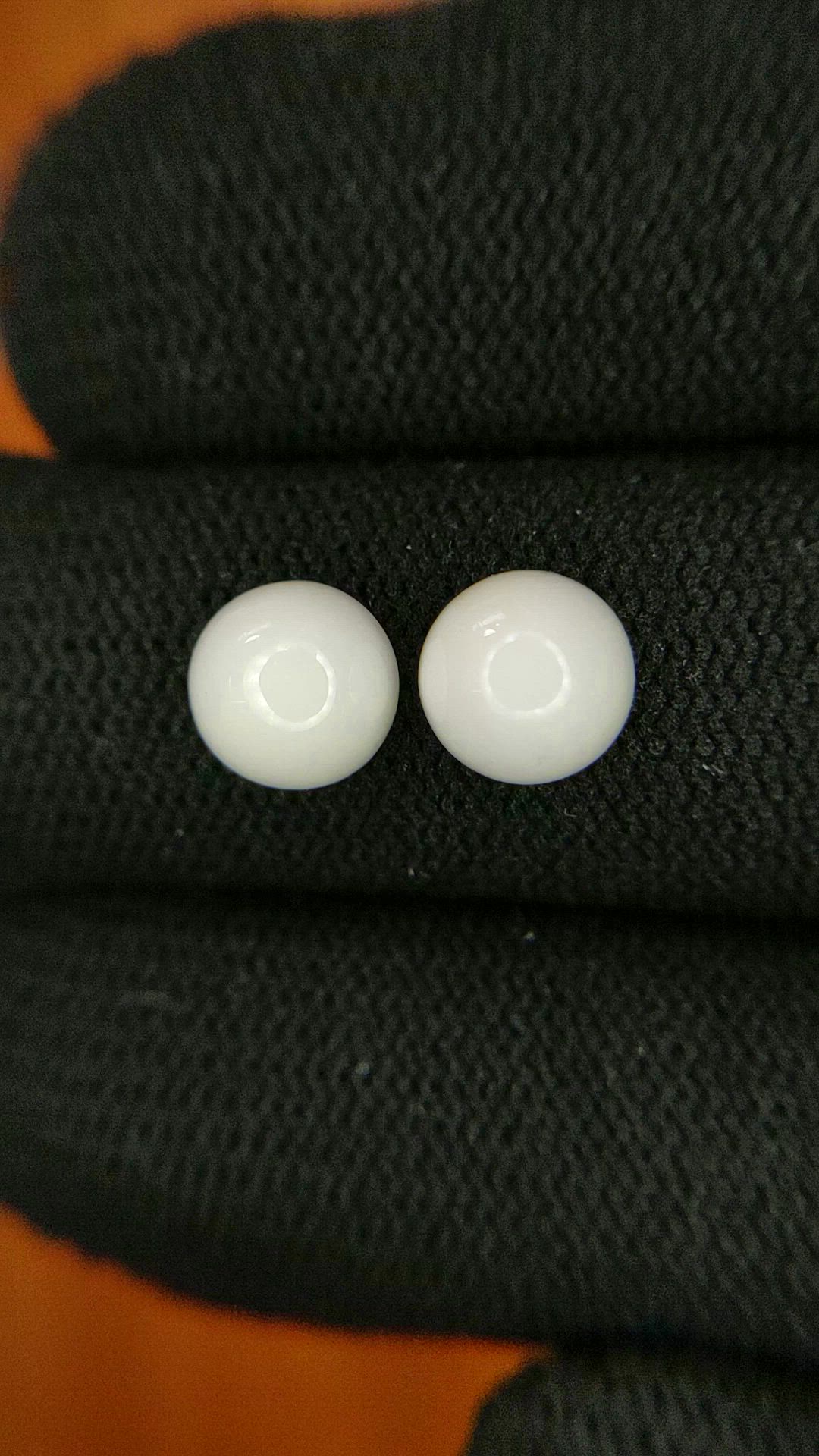 3.48&nbsp;Ct.Tw.Total Carat Weight Salmon and White Cabochon Coral Pair from Italy Size Video