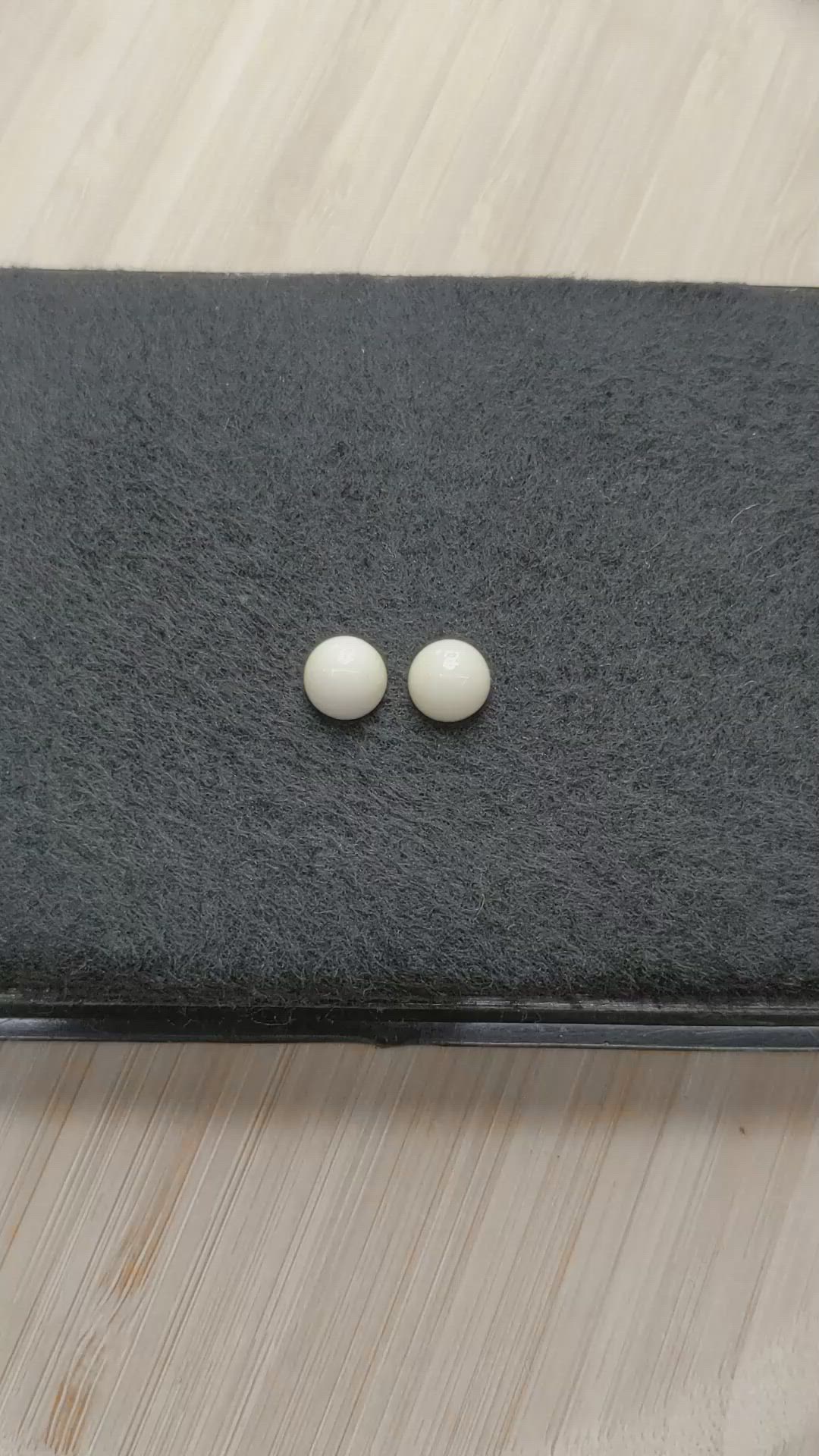 3.64&nbsp;Ct.Tw.Total Carat Weight Salmon and White Cabochon Coral Pair from Italy Size Video
