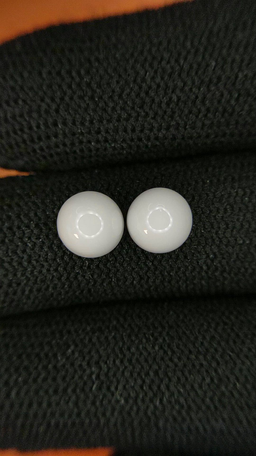 3.73 Ct.Tw.Total Carat Weight Salmon and White Cabochon Coral Pair from Italy Size Video