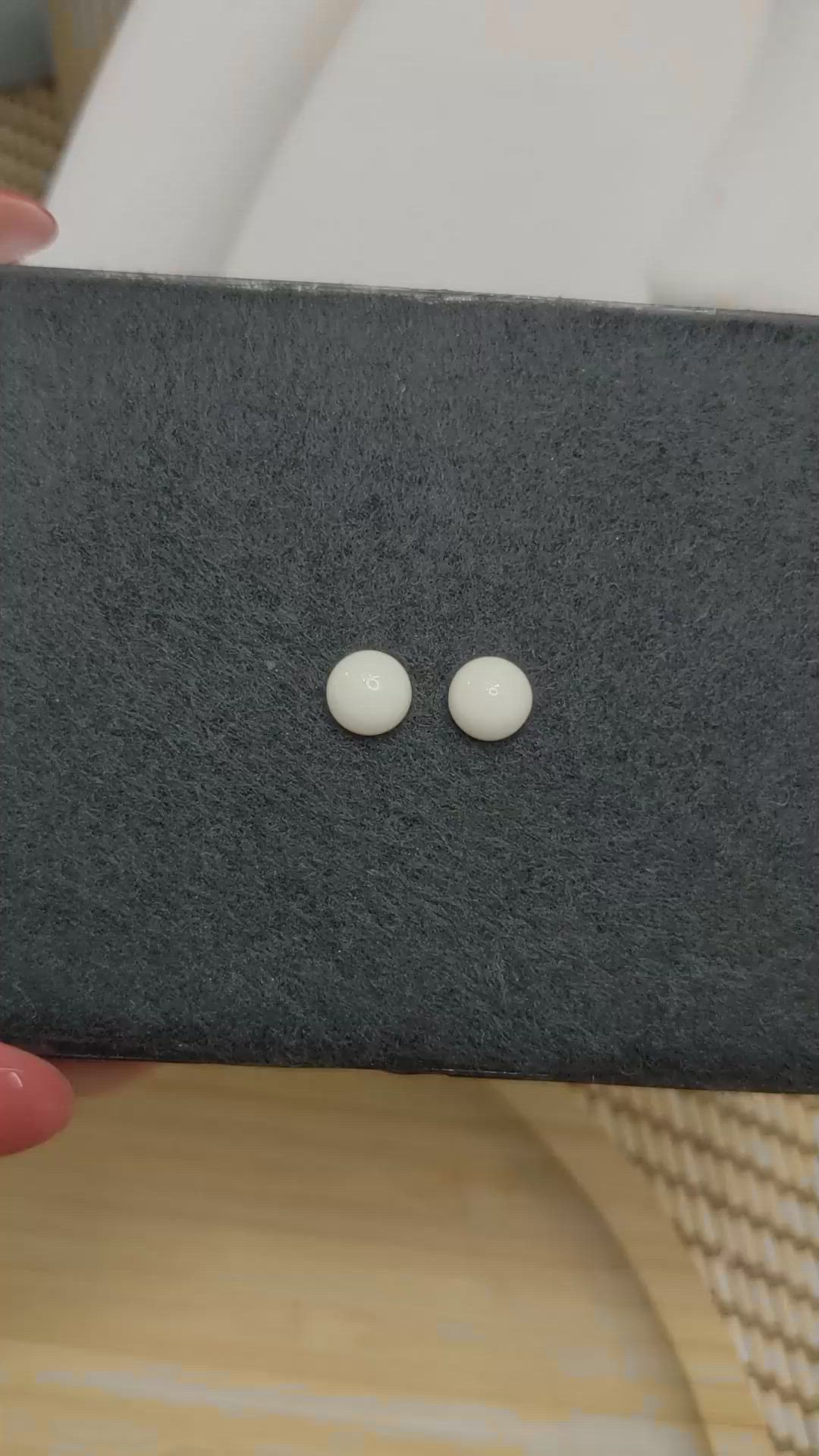 3.62&nbsp;Ct.Tw.Total Carat Weight Salmon and White Cabochon Coral Pair from Italy Size Video