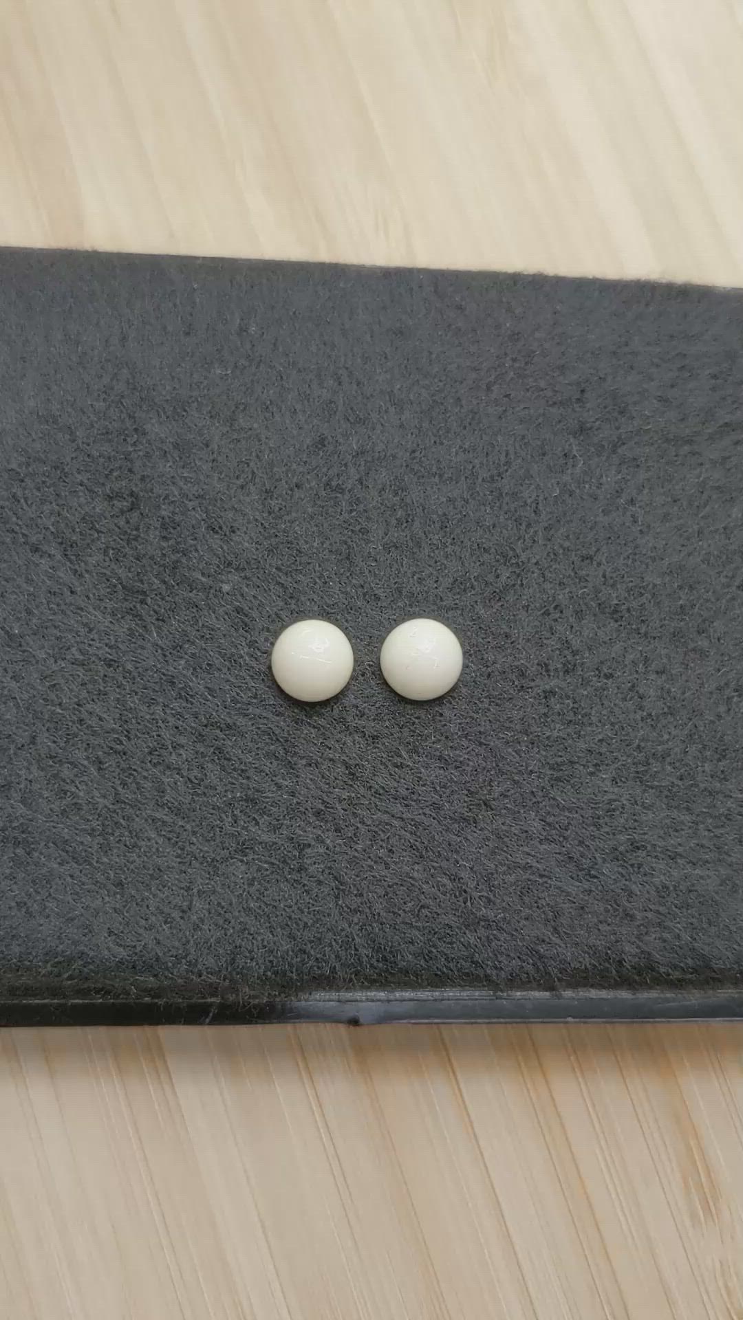 3.52&nbsp;Ct.Tw.Total Carat Weight Salmon and White Cabochon Coral Pair from Italy Size Video
