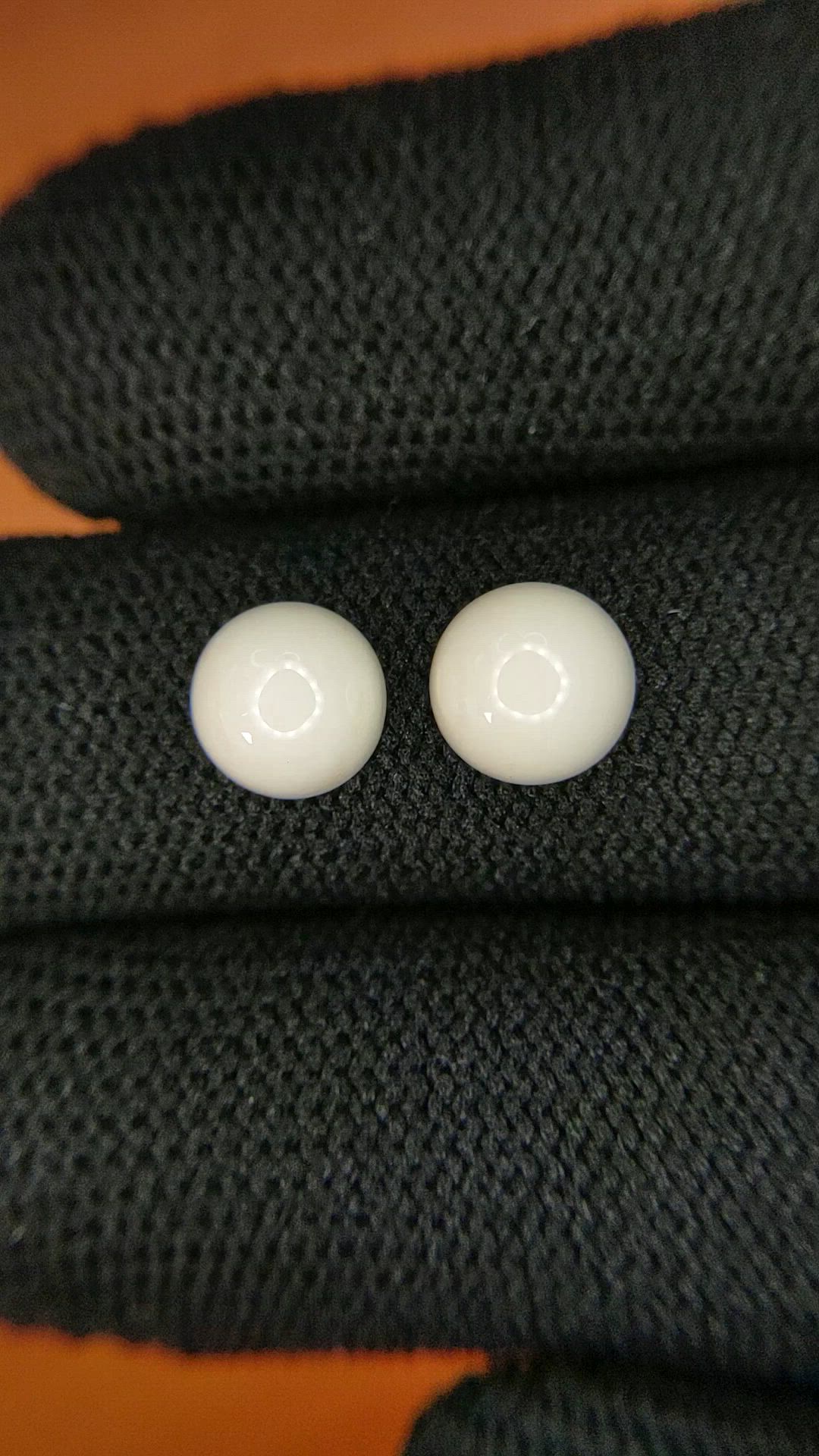 3.75&nbsp;Ct.Tw.Total Carat Weight Salmon and White Cabochon Coral Pair from Italy Size Video