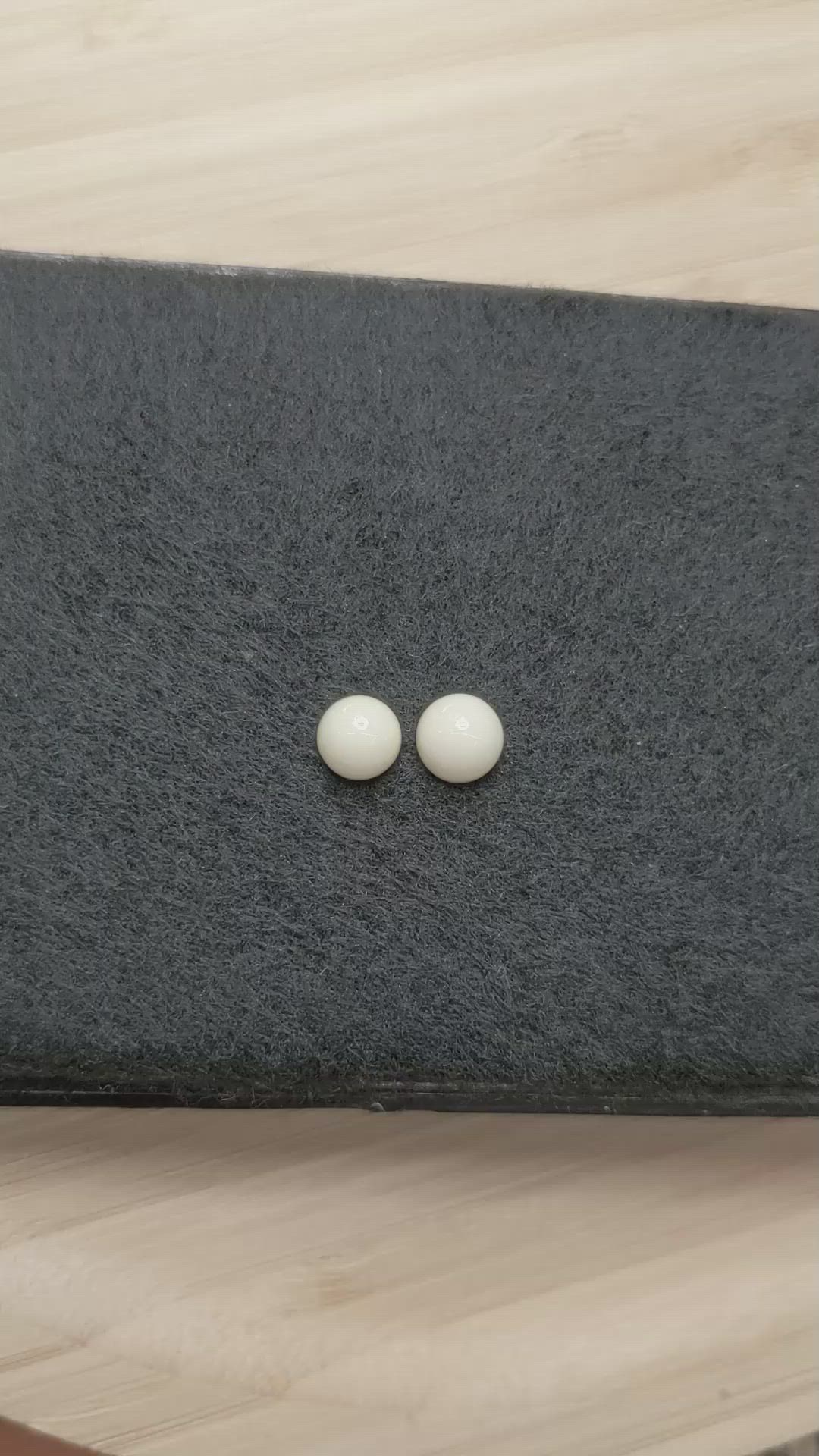 3.25 Ct.Tw.Total Carat Weight Salmon and White Cabochon Coral Pair from Italy Size Video