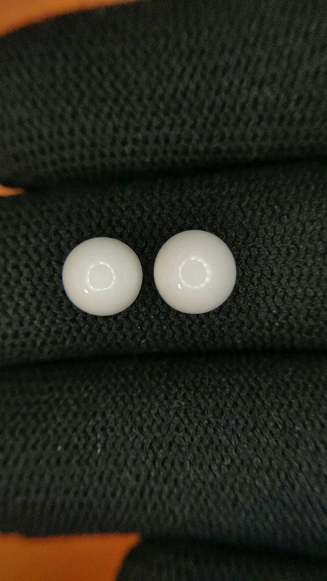 3.25 Ct.Tw.Total Carat Weight Salmon and White Cabochon Coral Pair from Italy Size Video