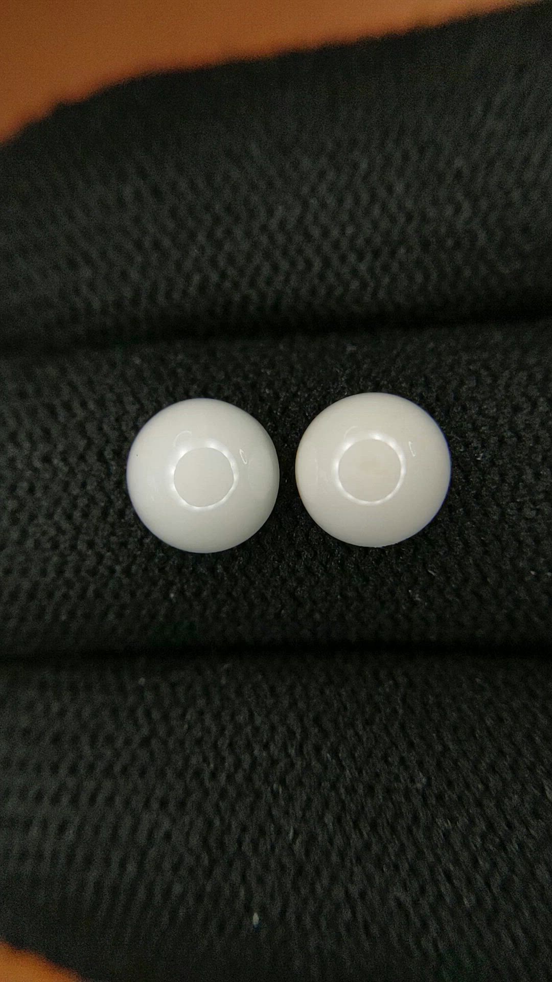 3.42 Ct.Tw.Total Carat Weight Salmon and White Cabochon Coral Pair from Italy Size Video