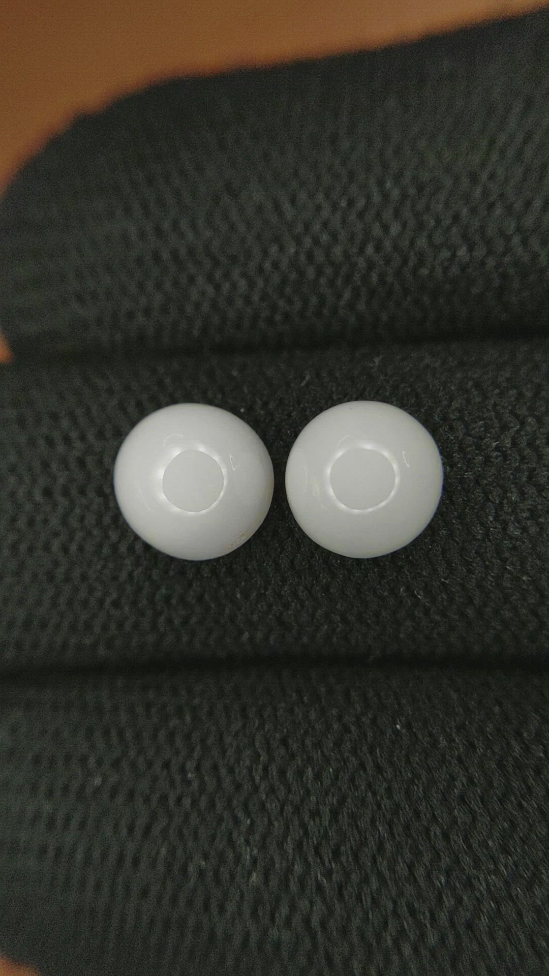 3.72&nbsp;Ct.Tw.Total Carat Weight Salmon and White Cabochon Coral Pair from Italy Size Video