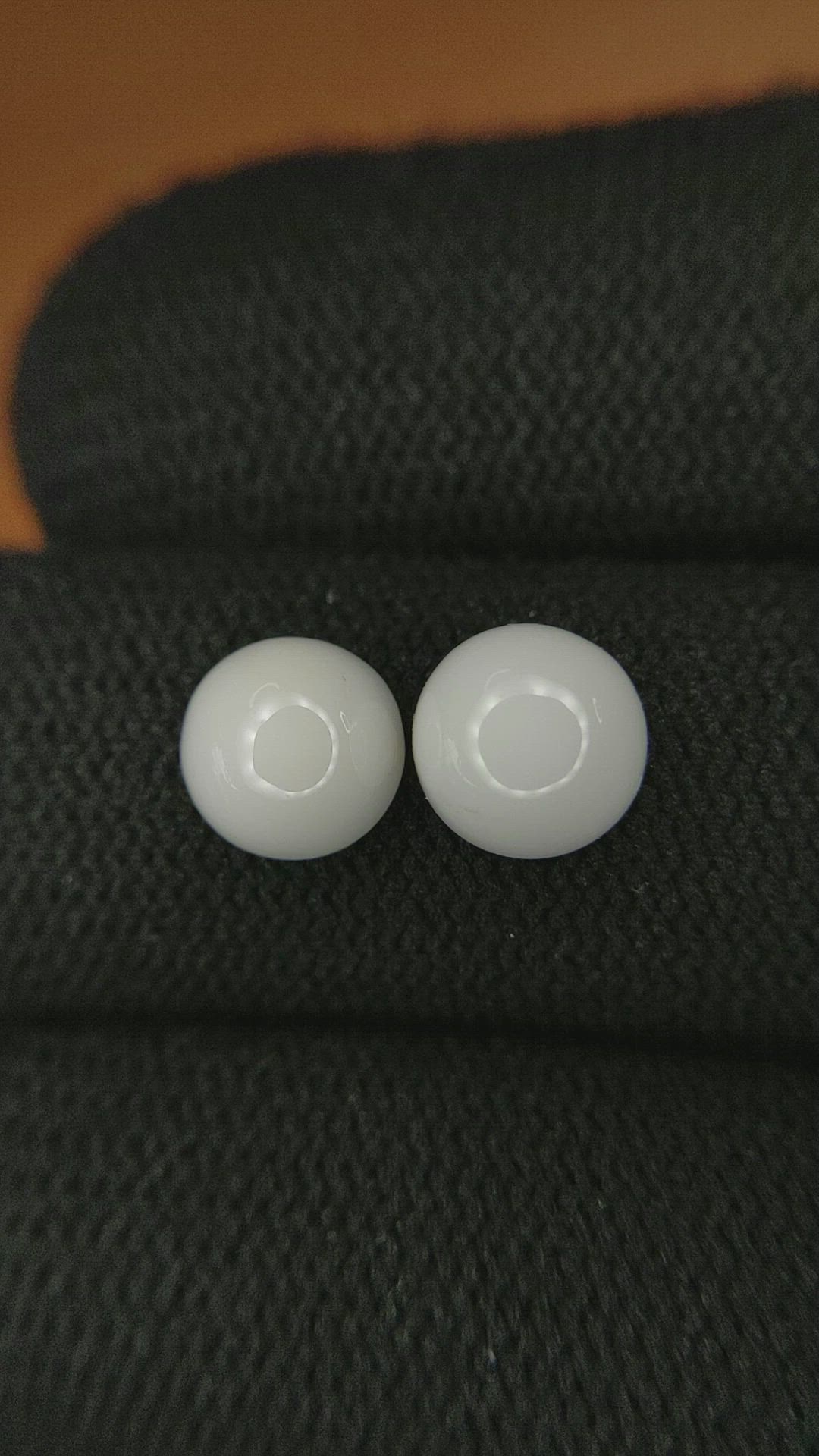 3.22&nbsp;Ct.Tw.Total Carat Weight Salmon and White Cabochon Coral Pair from Italy Size Video