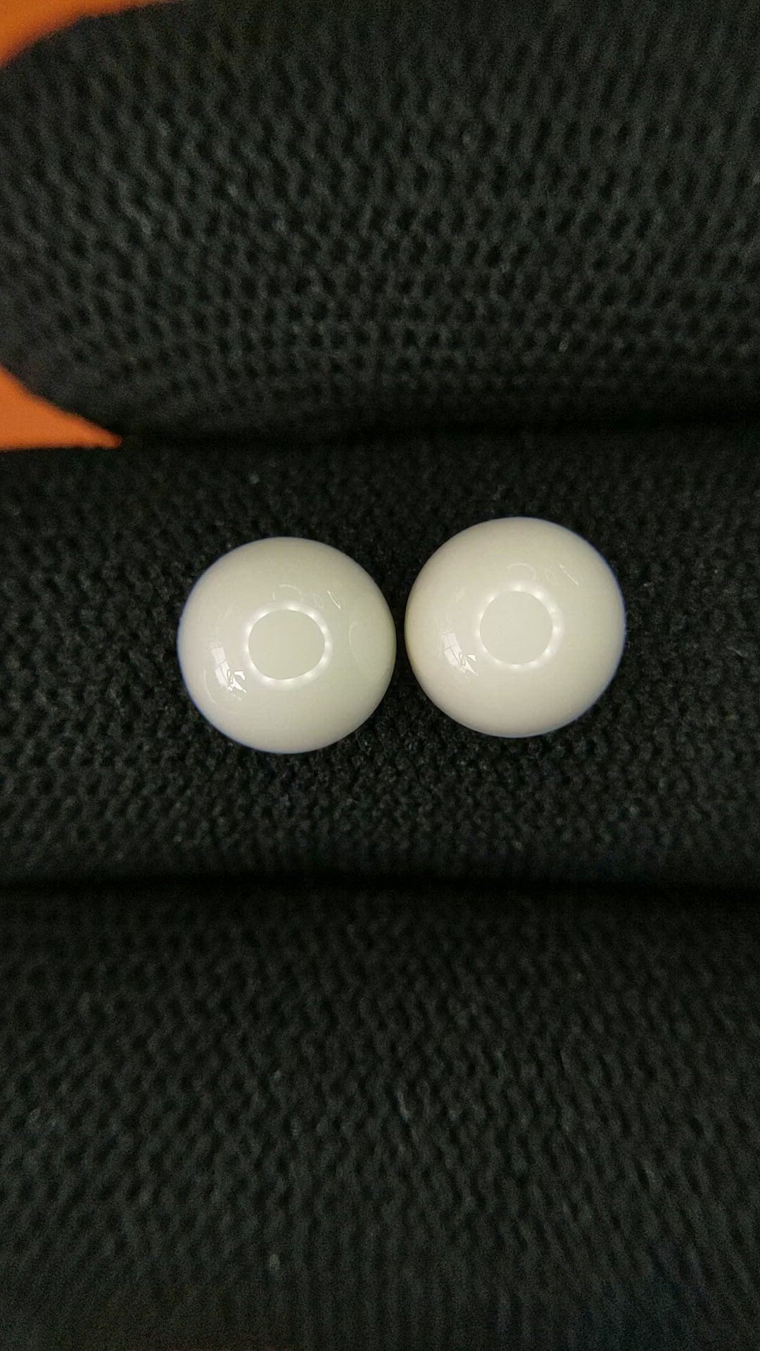 3.65&nbsp;Ct.Tw.Total Carat Weight Salmon and White Cabochon Coral Pair from Italy Size Video