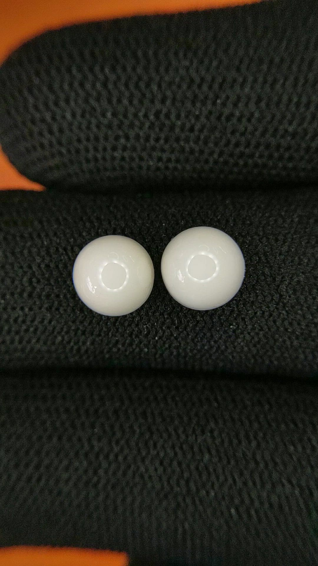 3.22&nbsp;Ct.Tw.Total Carat Weight Salmon and White Cabochon Coral Pair from Italy Size Video