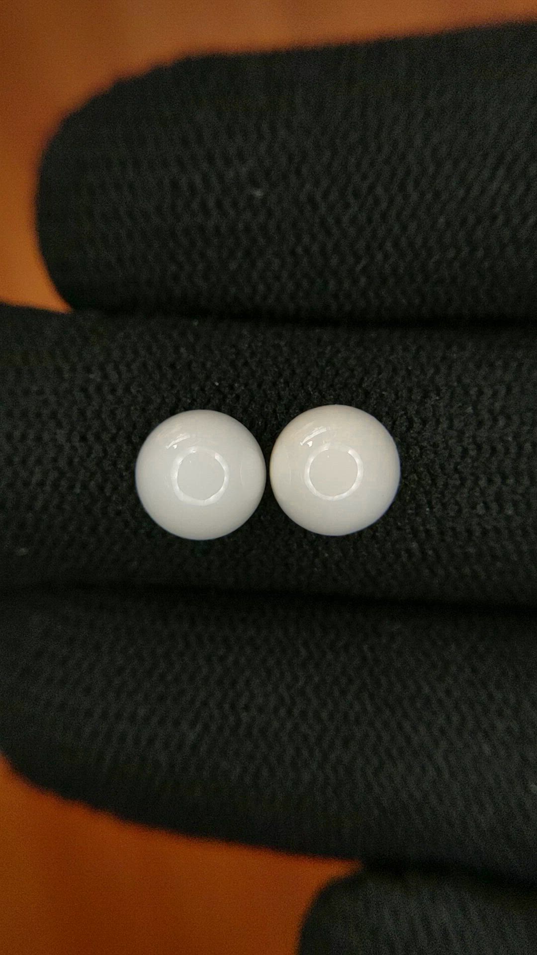 3.47 Ct.Tw.Total Carat Weight Salmon and White Cabochon Coral Pair from Italy Size Video